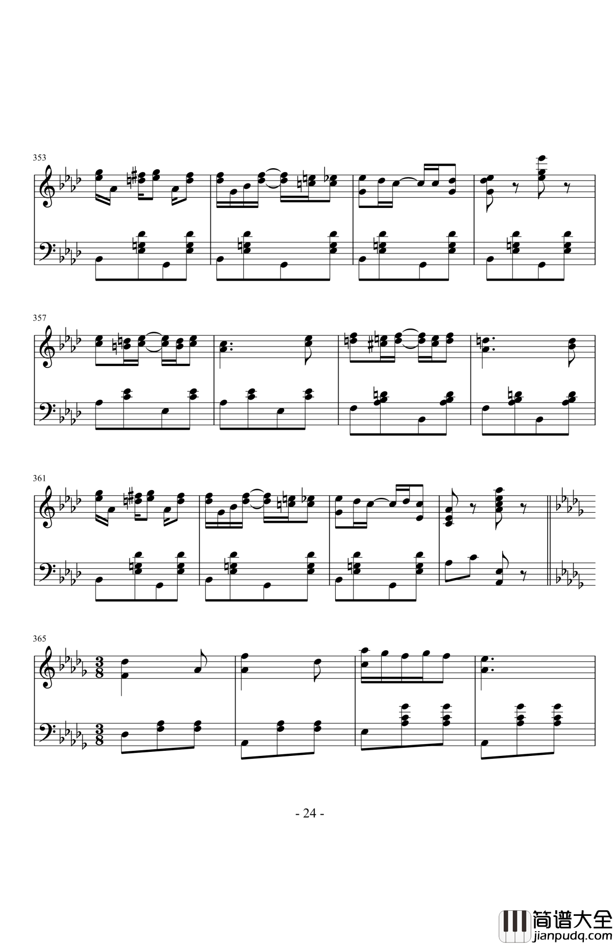 随想曲——动与静钢琴谱_江畔新绿