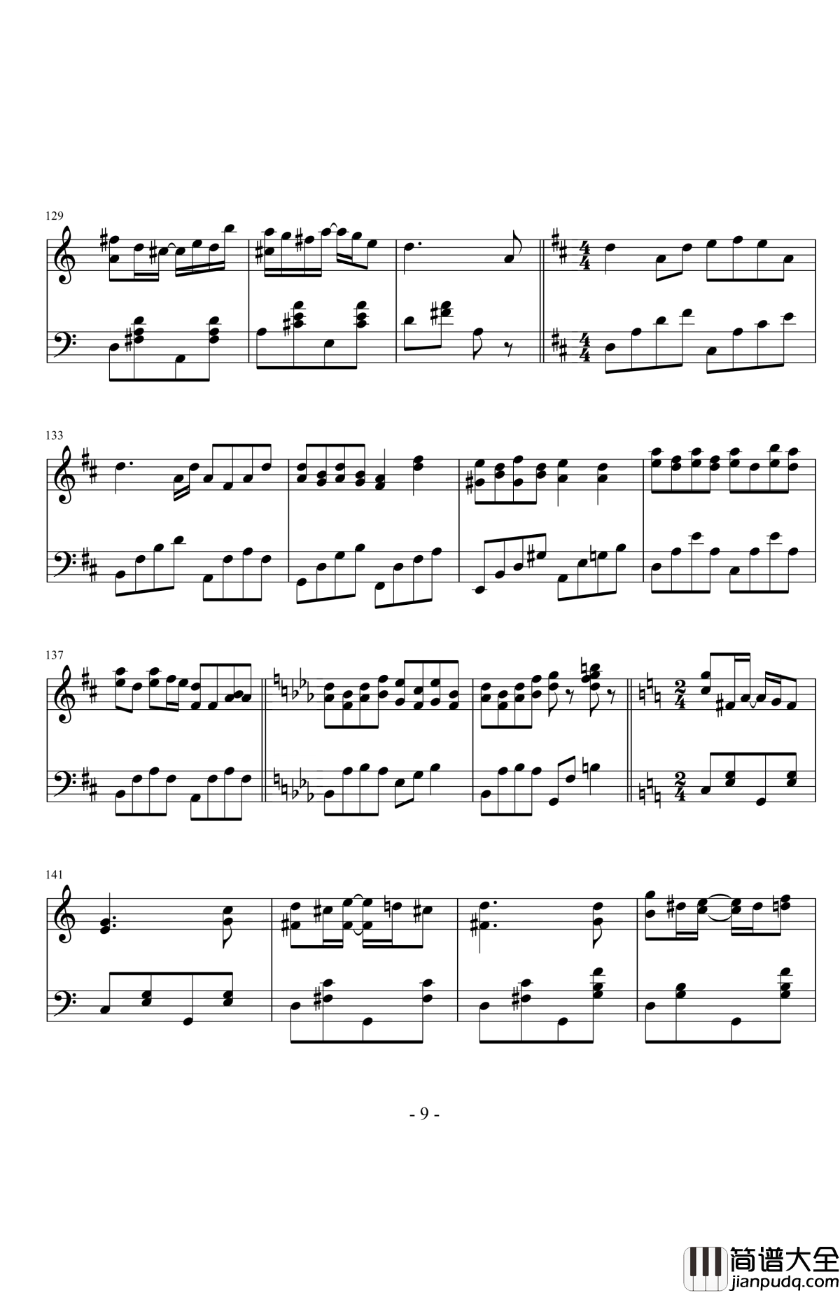 随想曲——动与静钢琴谱_江畔新绿