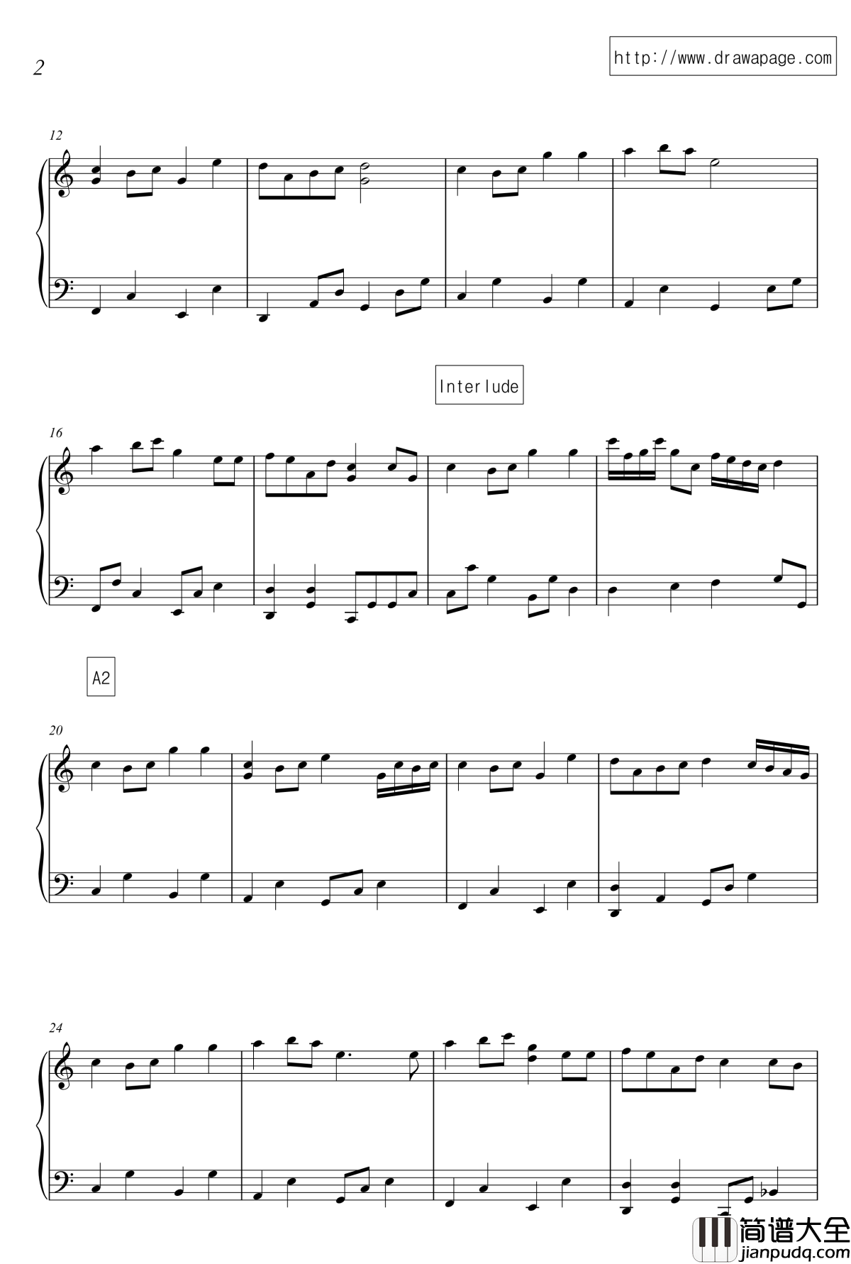 知足钢琴谱_友善版_五月天