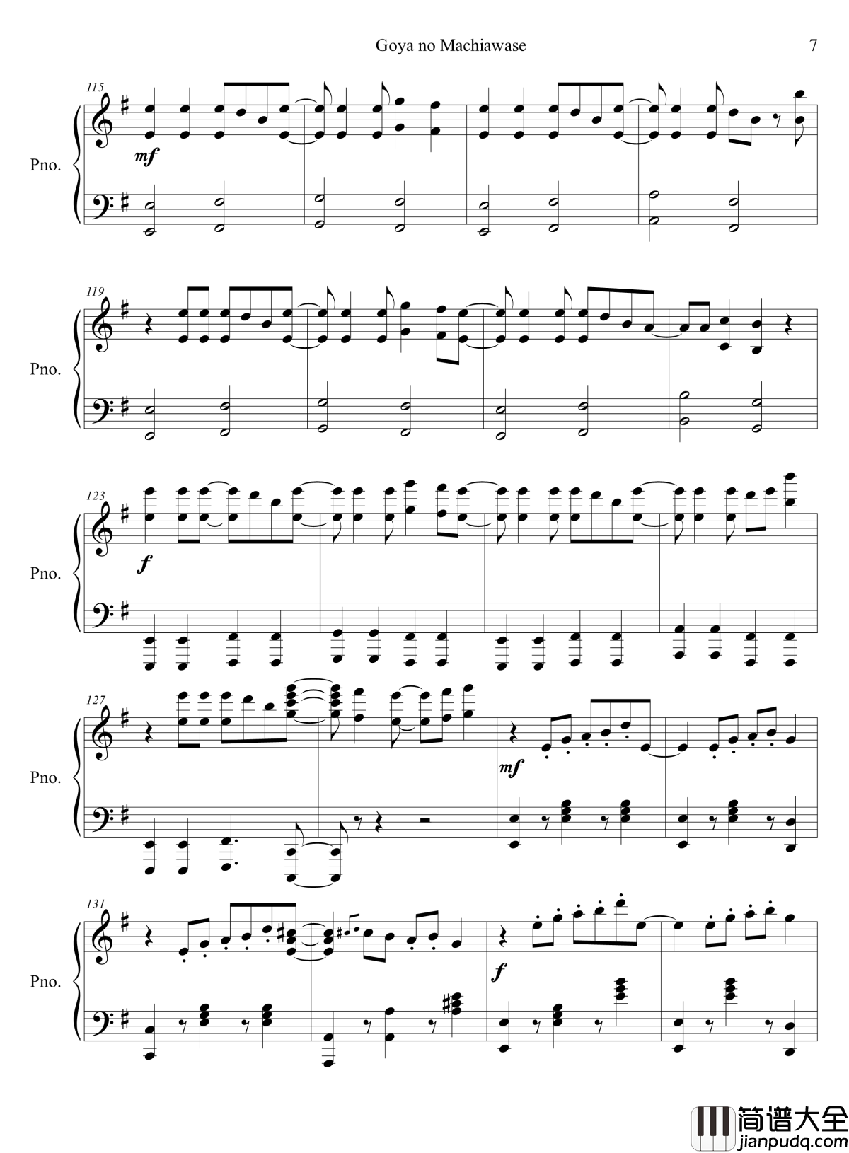 野良神OP钢琴谱_娜娜_野良神