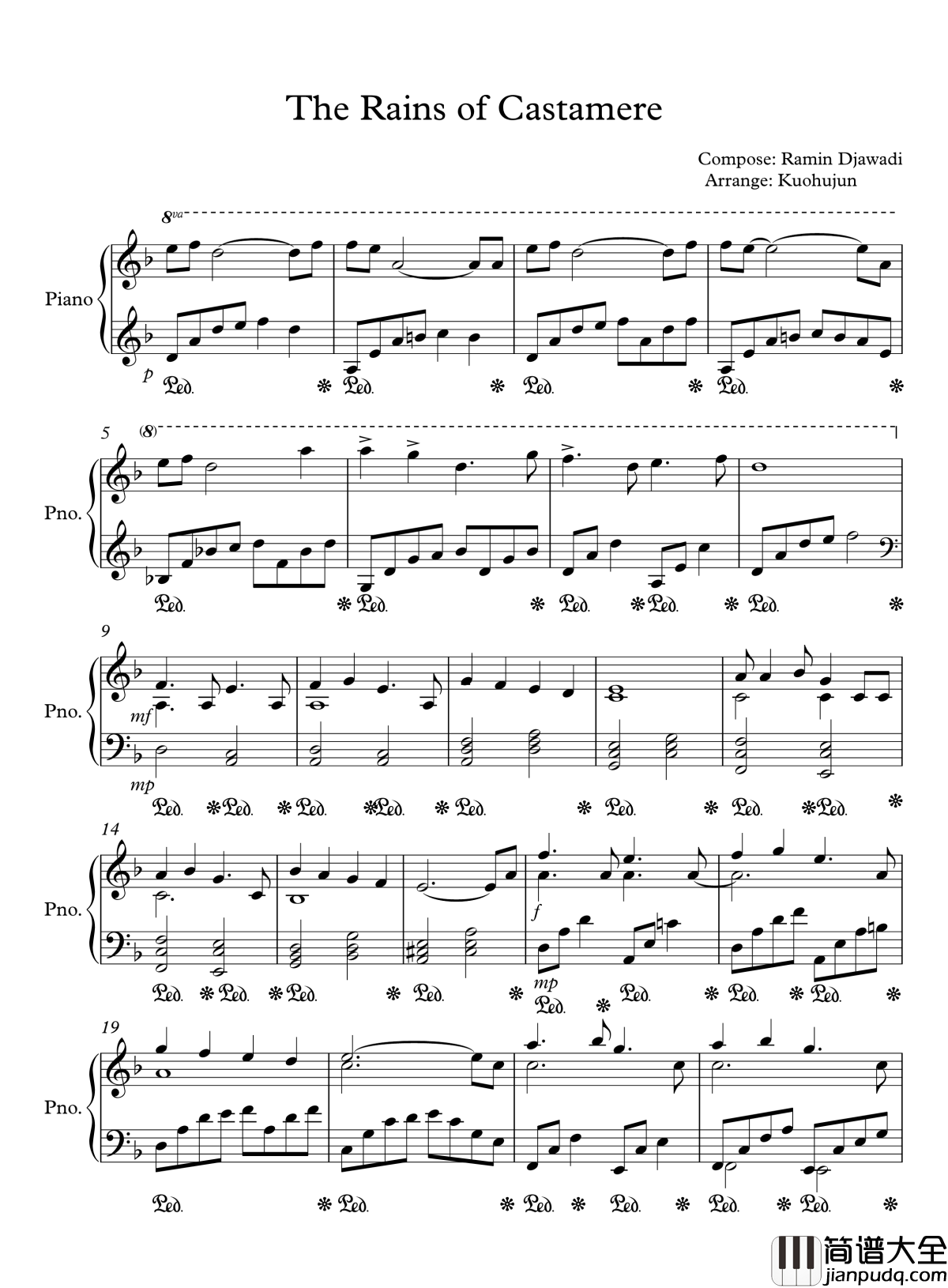 The_Rains_of_Castamere钢琴谱_卡斯特梅的雨季_权利的游戏