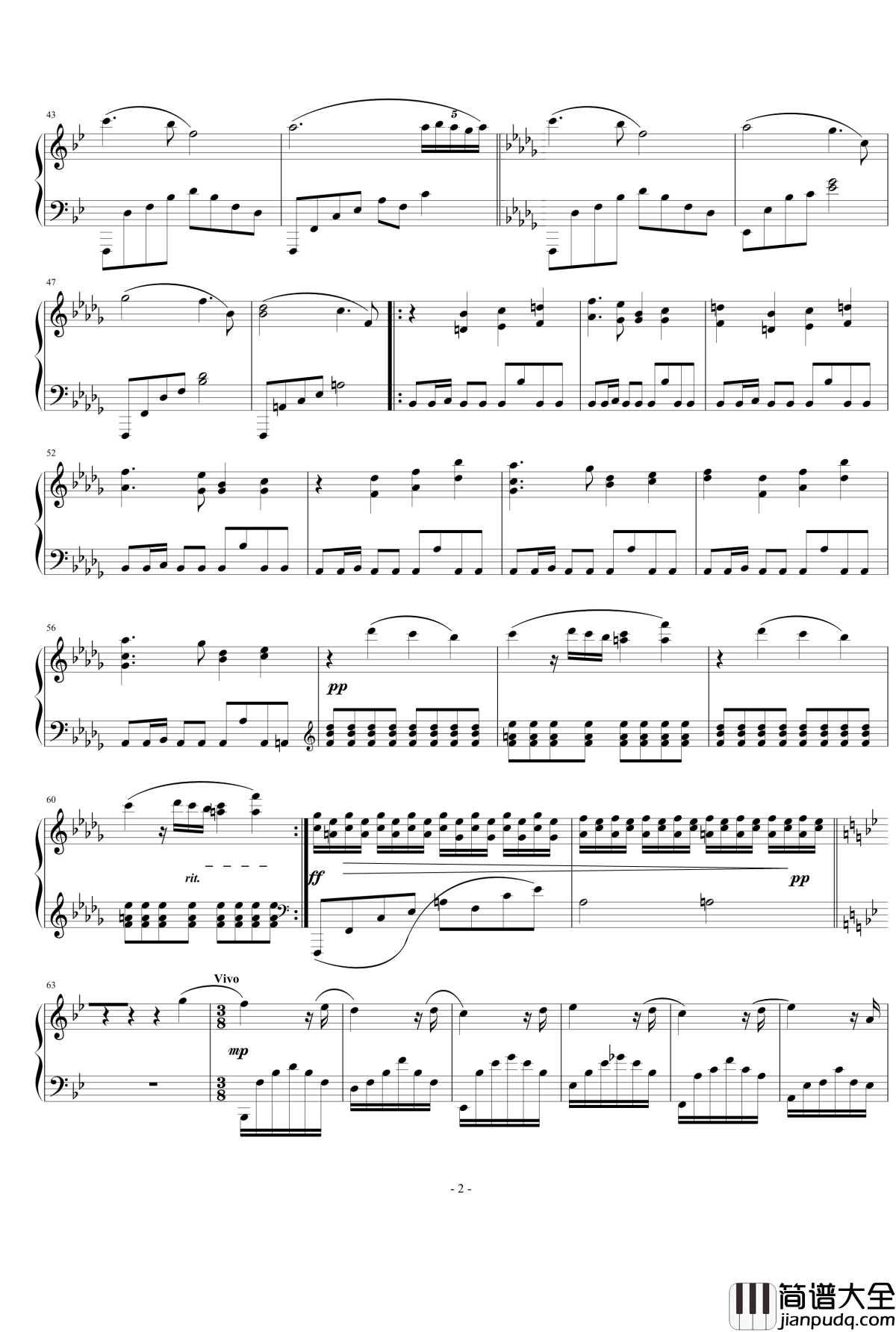 原创降B大调前奏曲钢琴谱_nyride