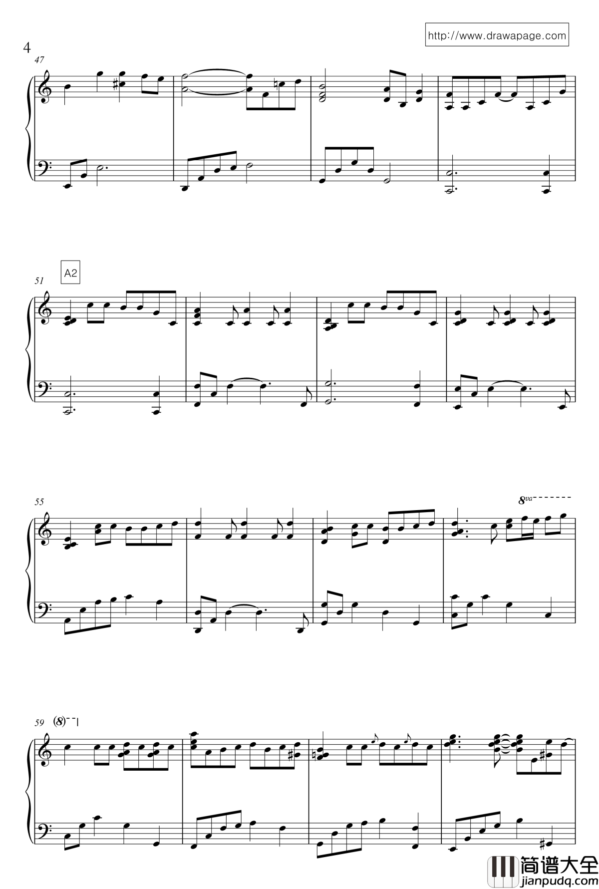 她说钢琴谱_演奏版_林俊杰