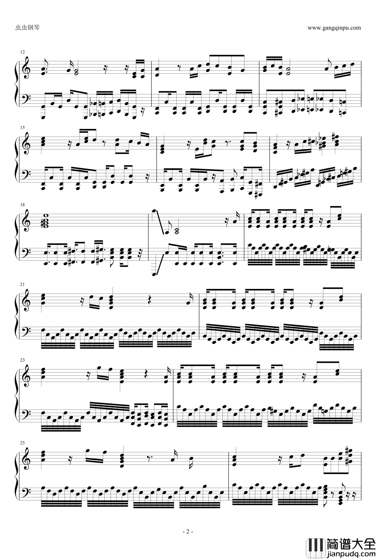 STAND_PROUD钢琴谱_JOJO的奇妙冒险