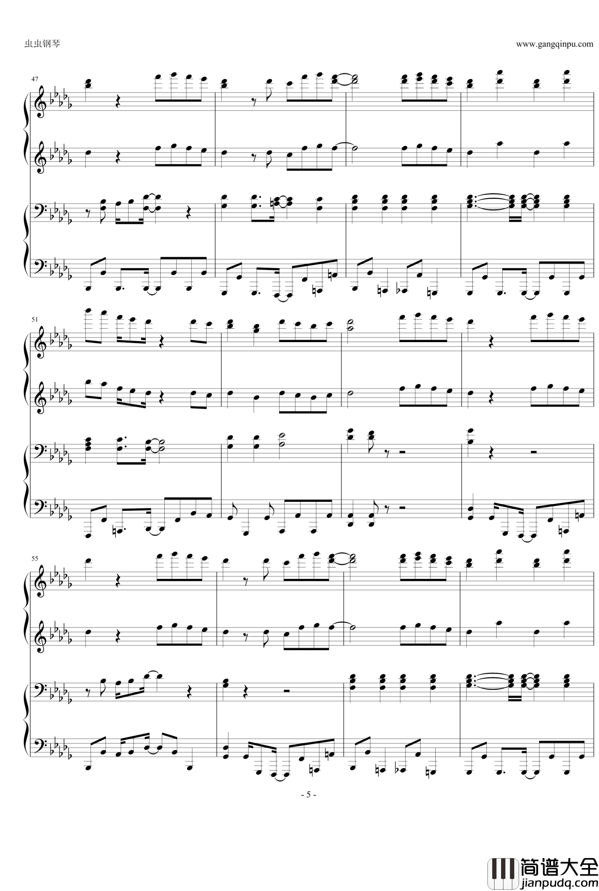 Happiness钢琴谱_嵐_四手联弹_Arashi