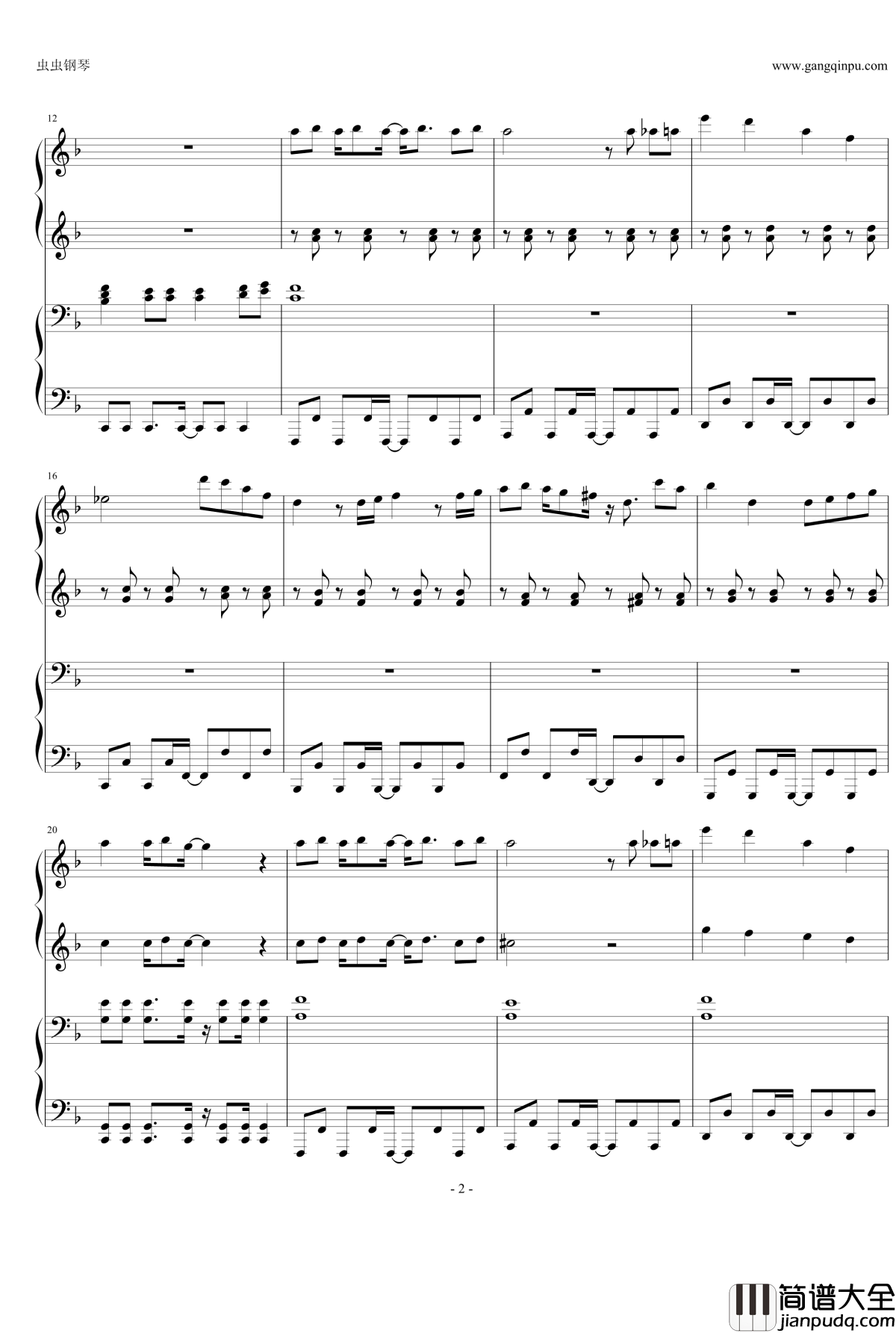 Happiness钢琴谱_嵐_四手联弹_Arashi