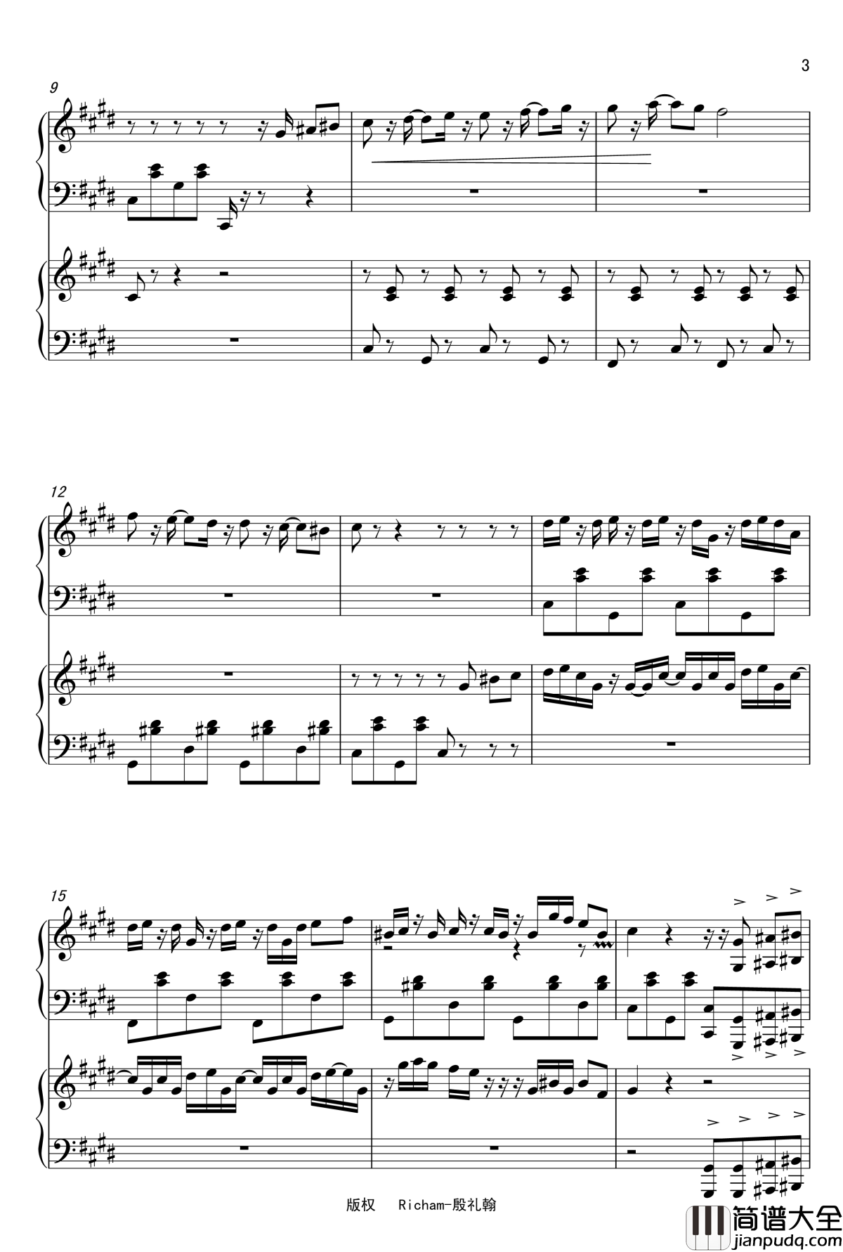 Free_And_Easy钢琴谱_Richam