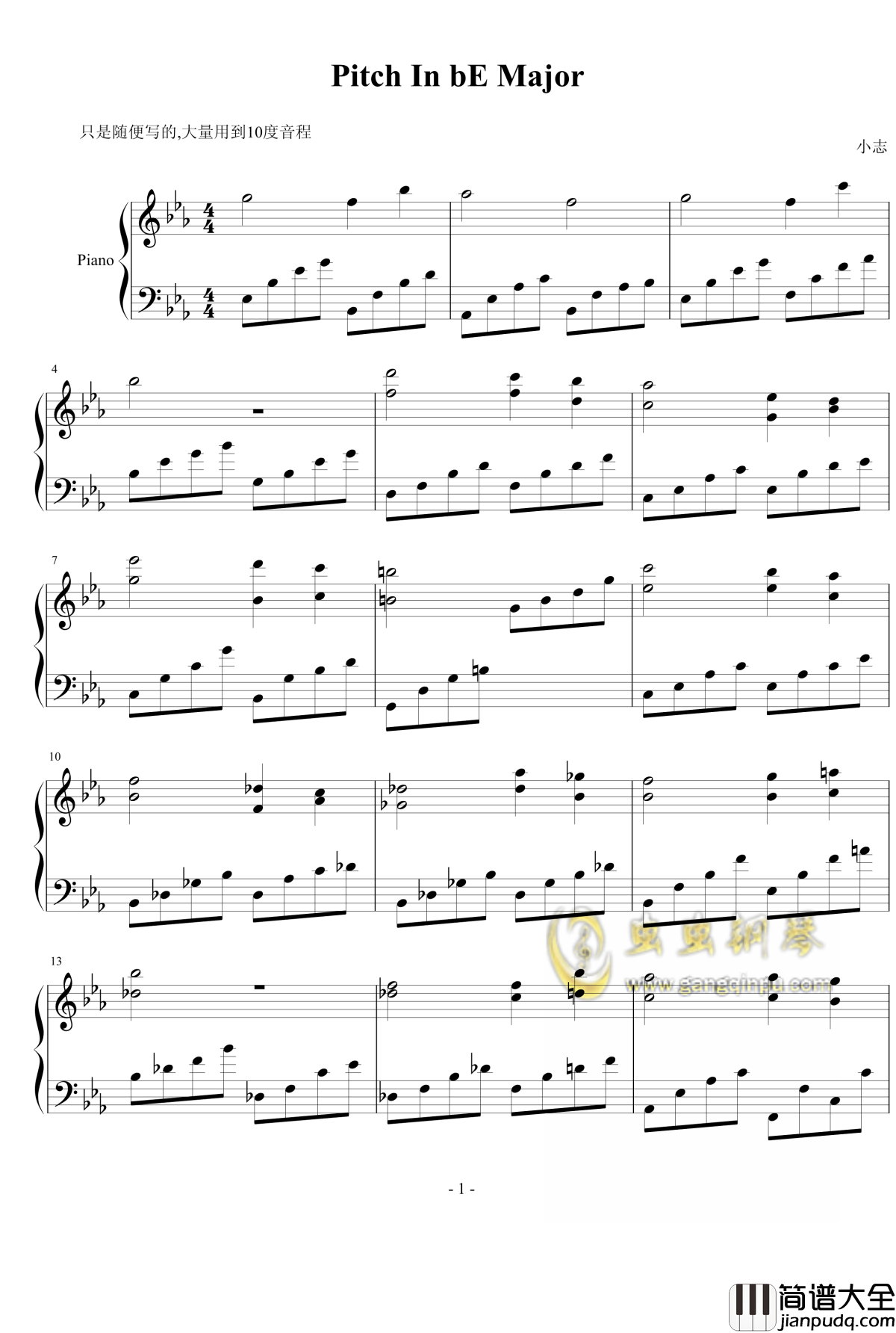 Pitch_In_bE_Major钢琴谱_88371447