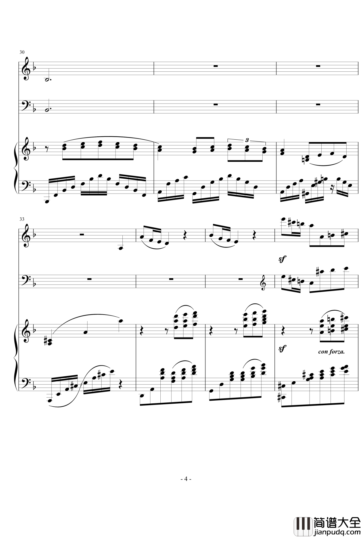 D大调钢琴三重奏第2乐章钢琴谱_原创_nyride