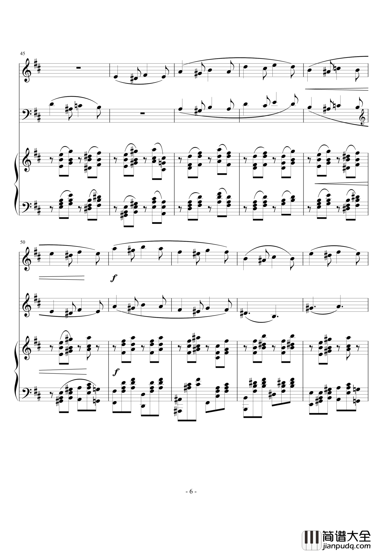 D大调钢琴三重奏第2乐章钢琴谱_原创_nyride