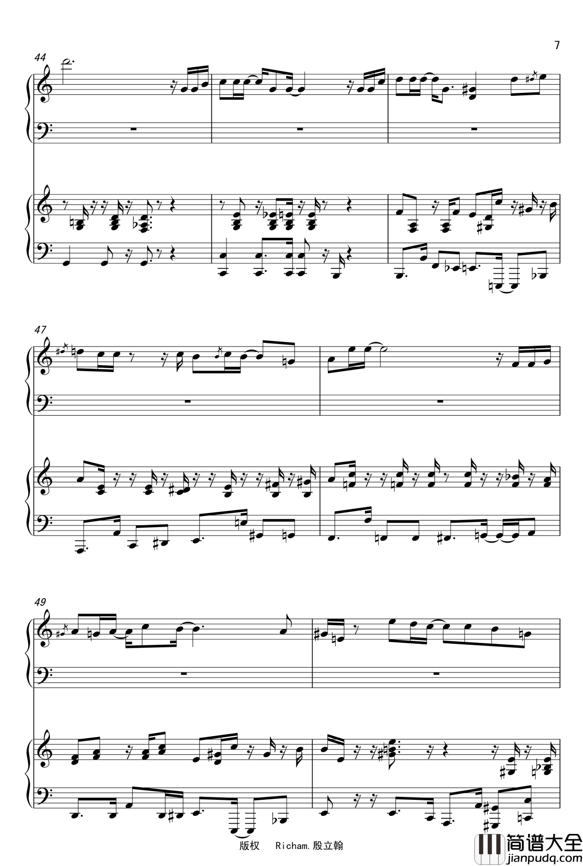 那些年钢琴谱_殷礼翰