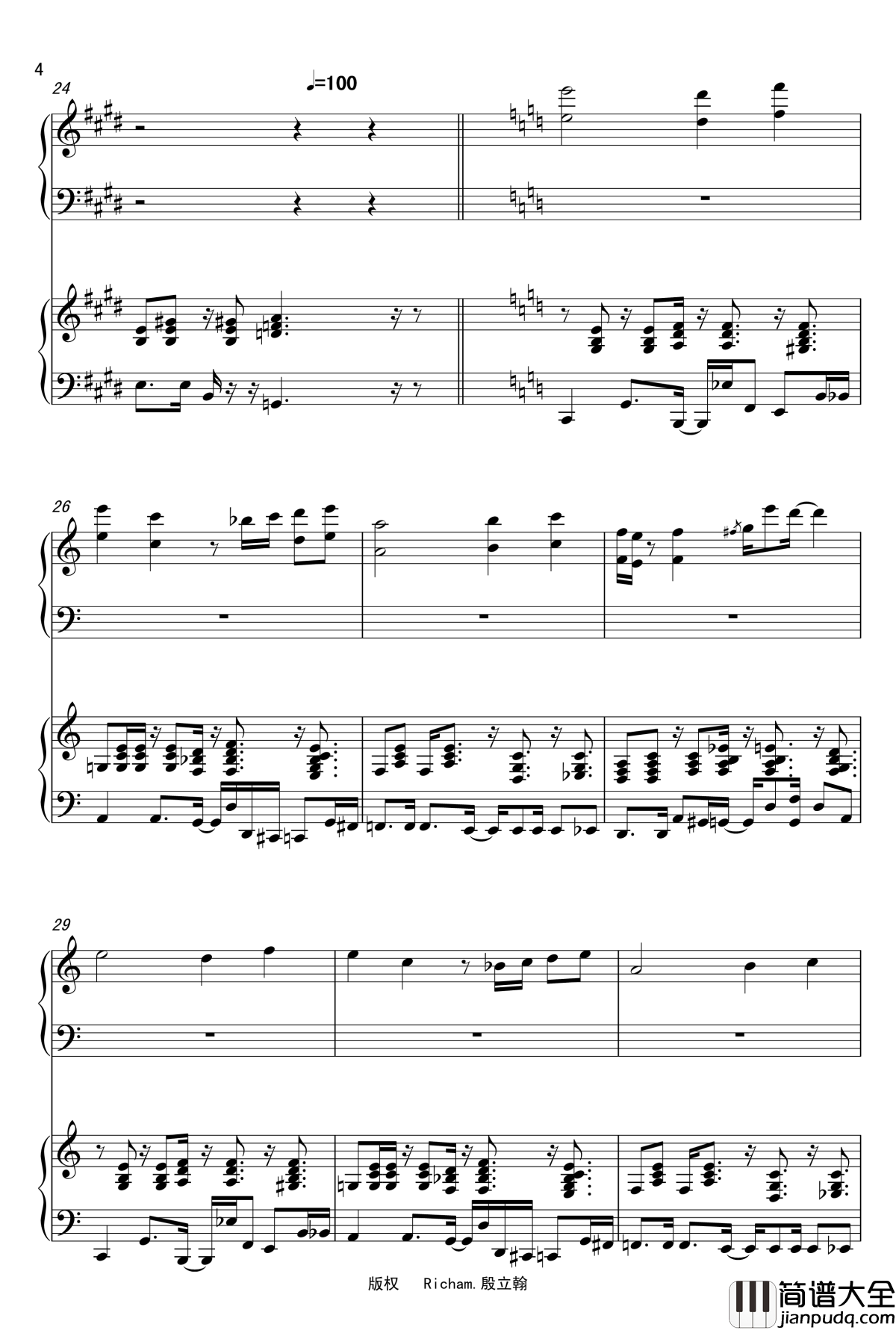 那些年钢琴谱_殷礼翰