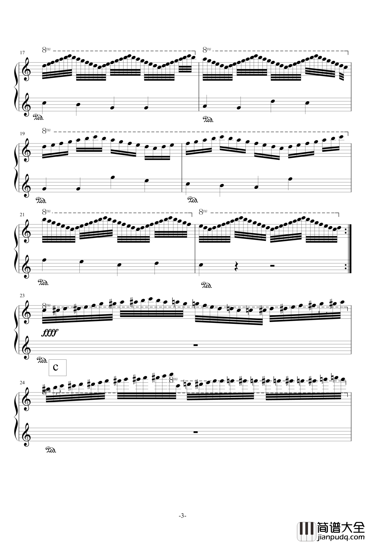 生日快乐歌钢琴谱_炫技版_老涂练习曲1_老涂