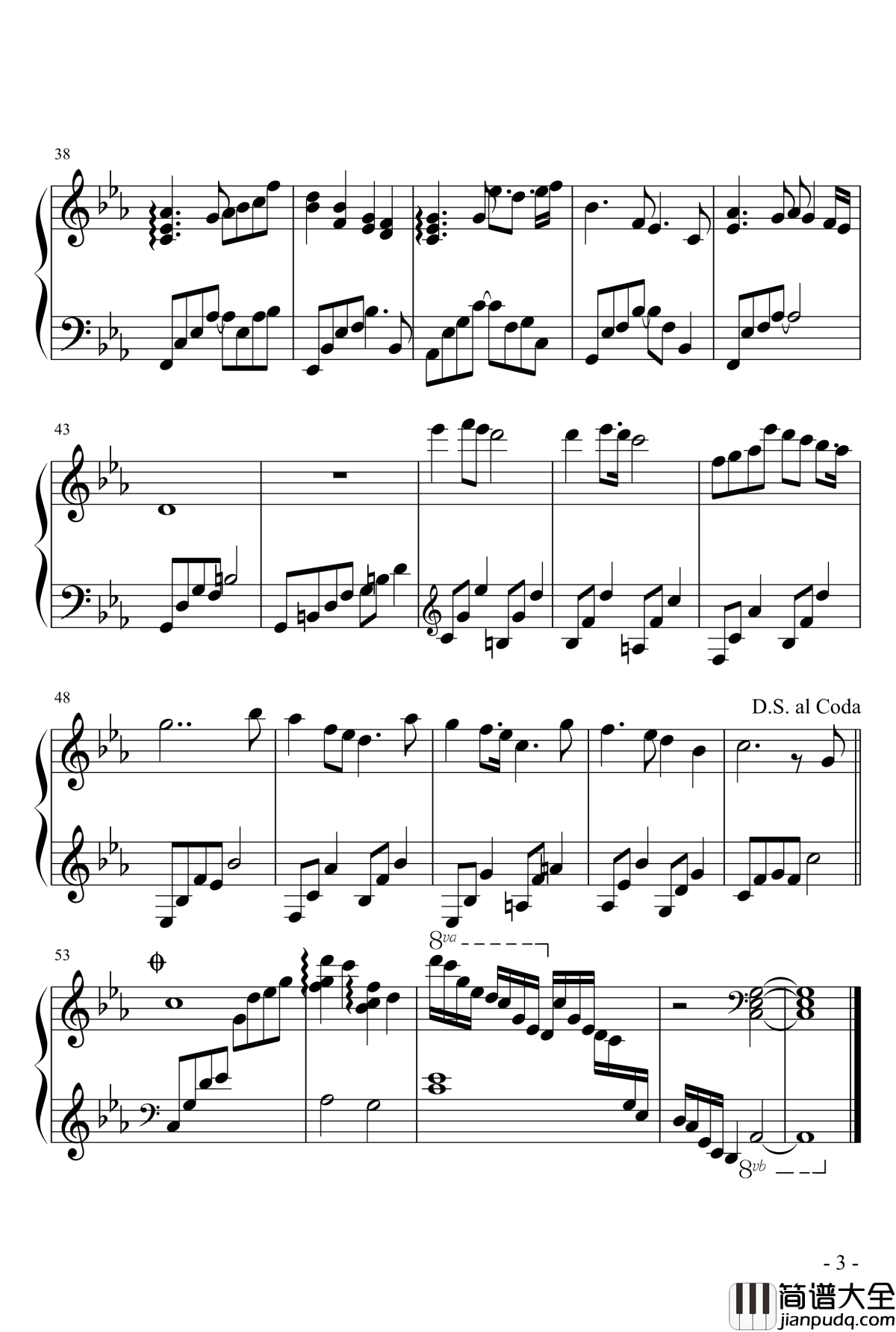 陨落的心钢琴谱_PeterPan_n