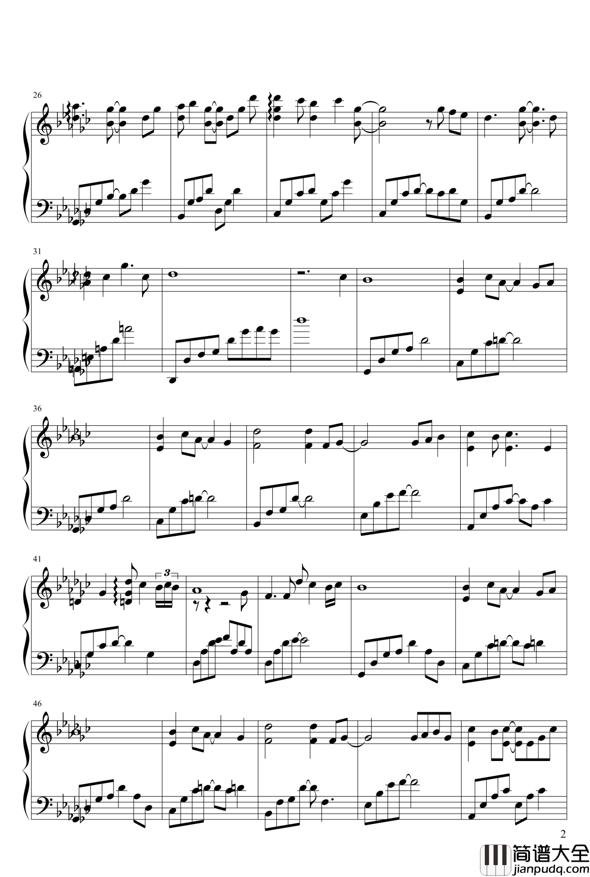 彩虹街钢琴谱_PeterPan_n