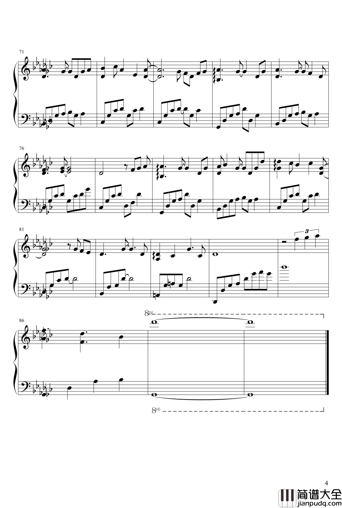 彩虹街钢琴谱_PeterPan_n