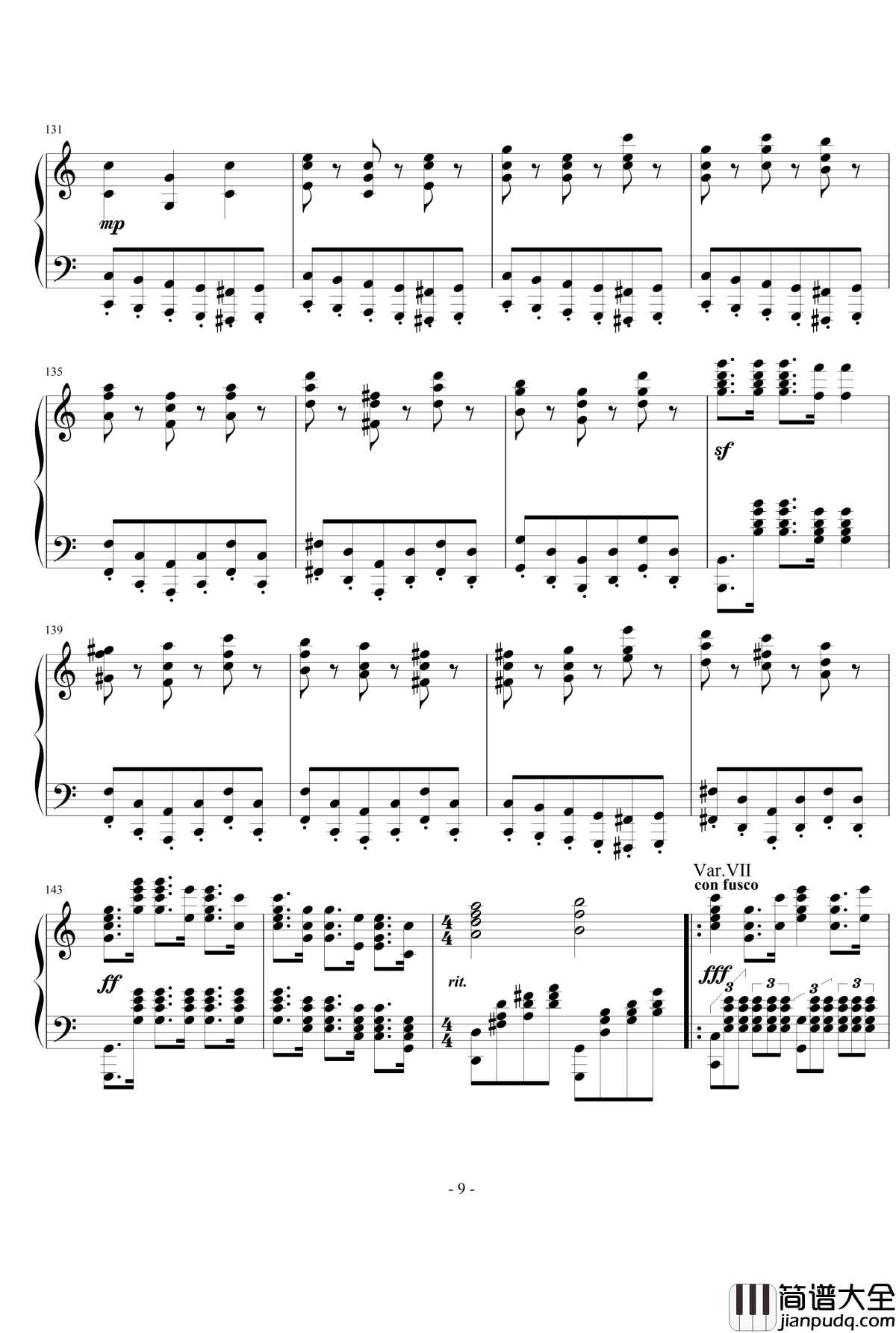 灵动无痕主题变奏曲钢琴谱_nyride