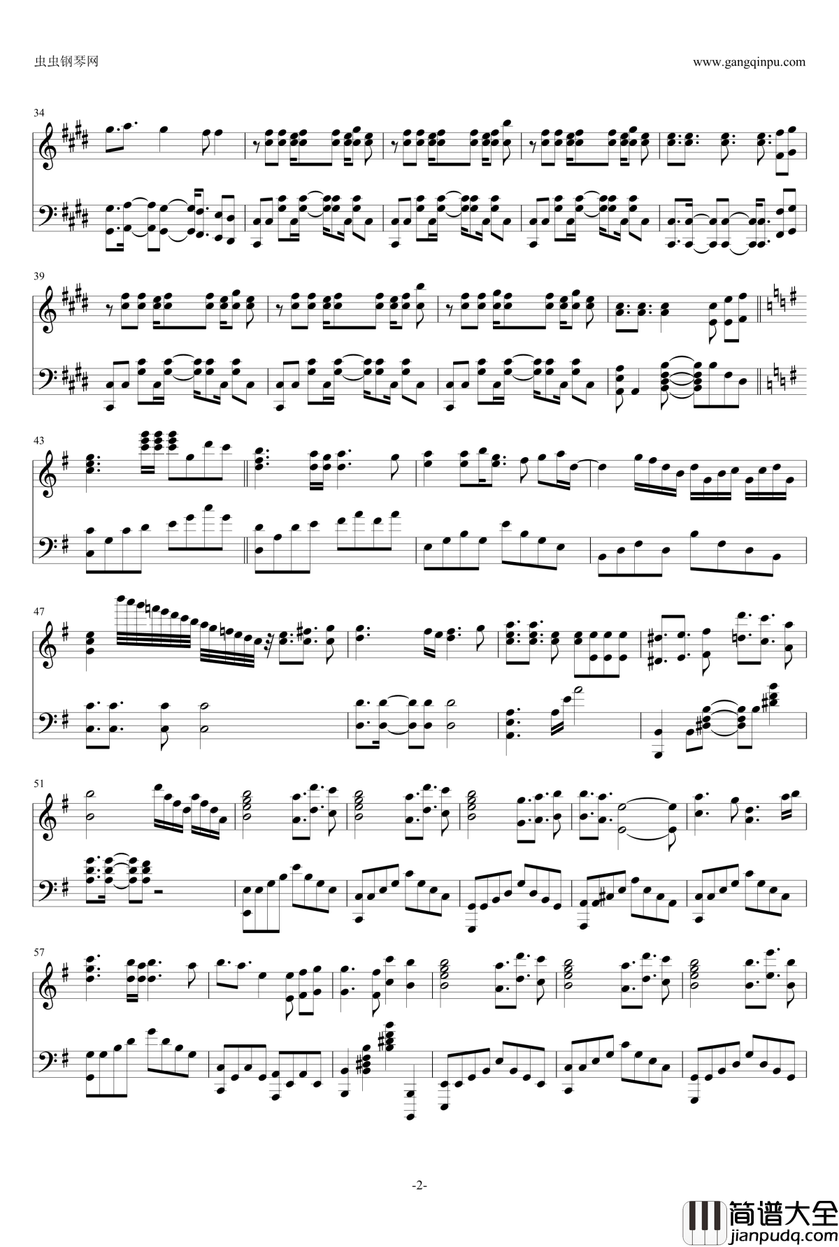 NO_GAME_NO_LIFE_op_游戏人生_钢琴谱