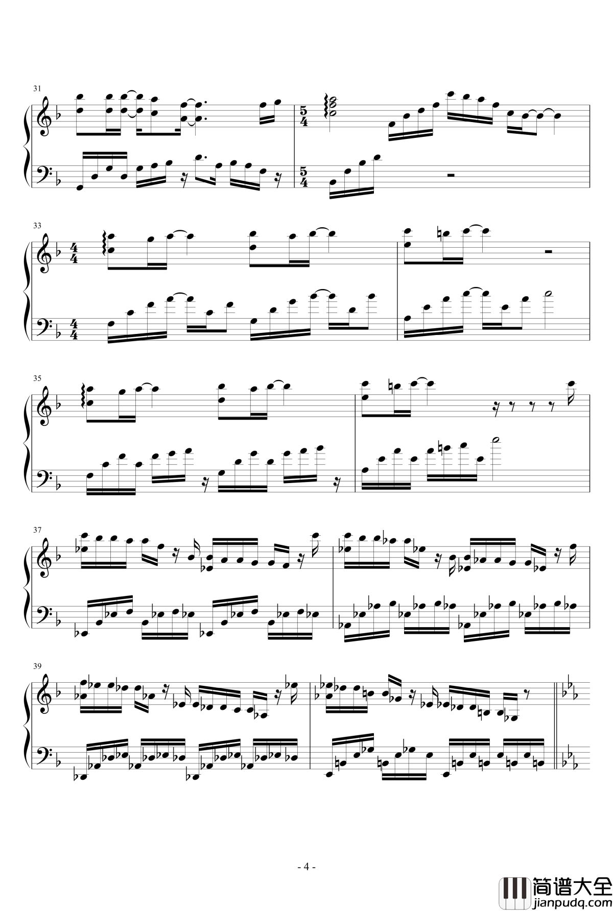 夏至雨后钢琴谱_PeterPan_n