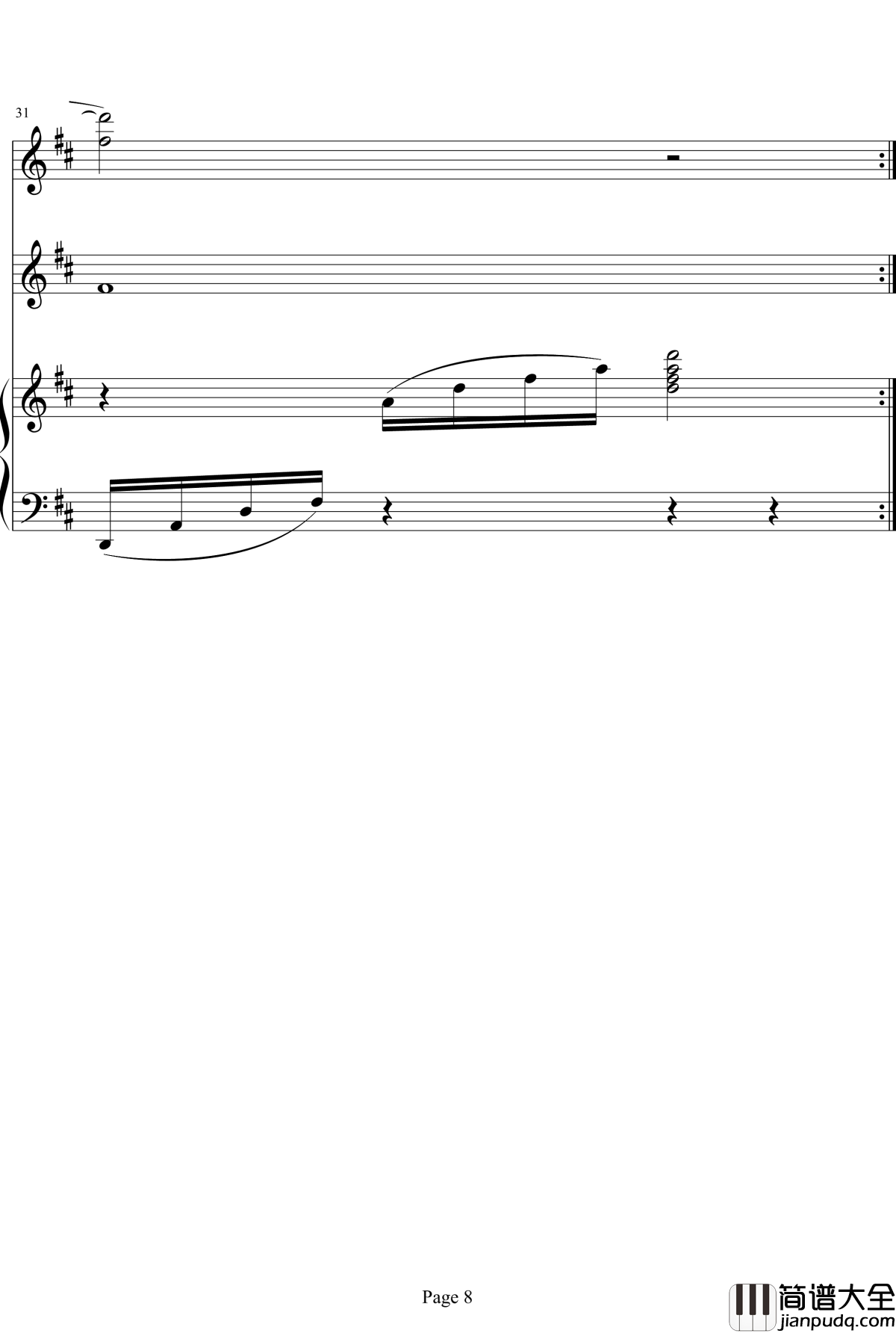 珍珠钢琴谱_钢琴、小提琴、大提琴三重奏_项道荣