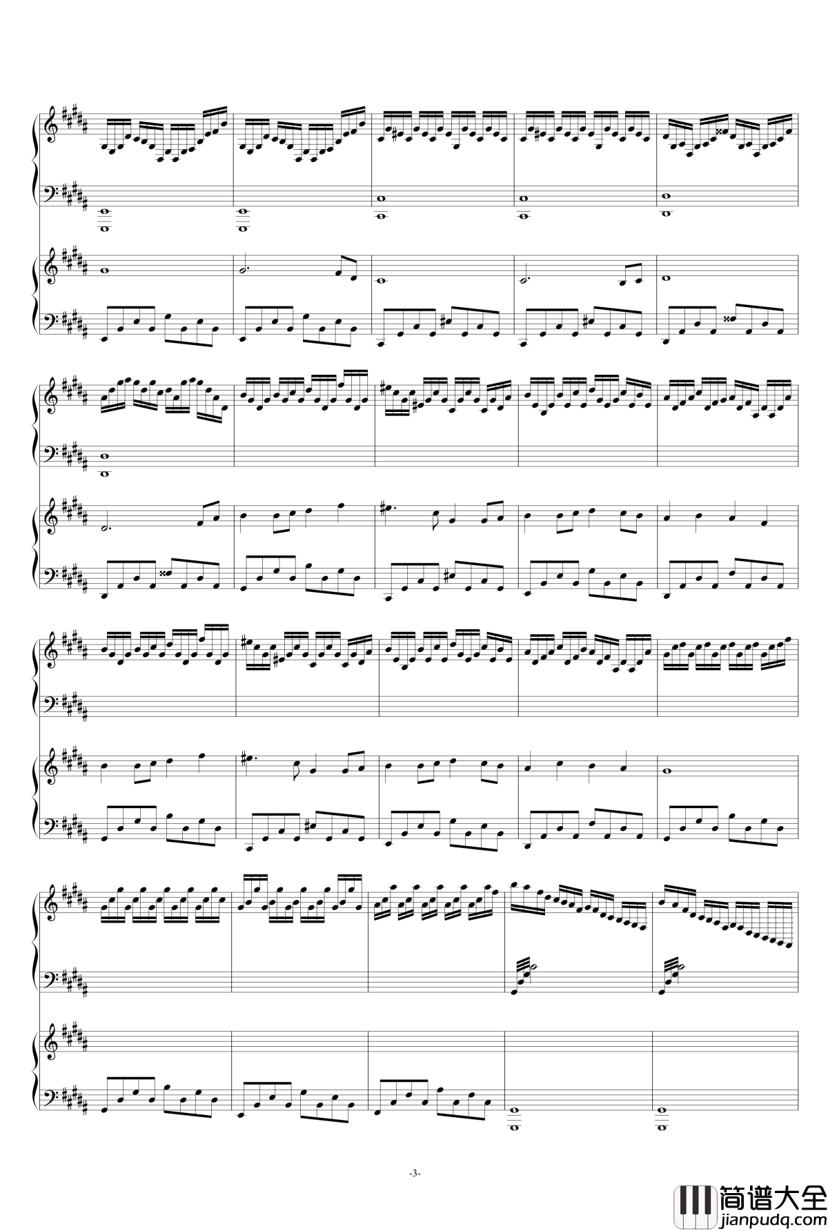 愉快の月光记忆钢琴谱_as2134