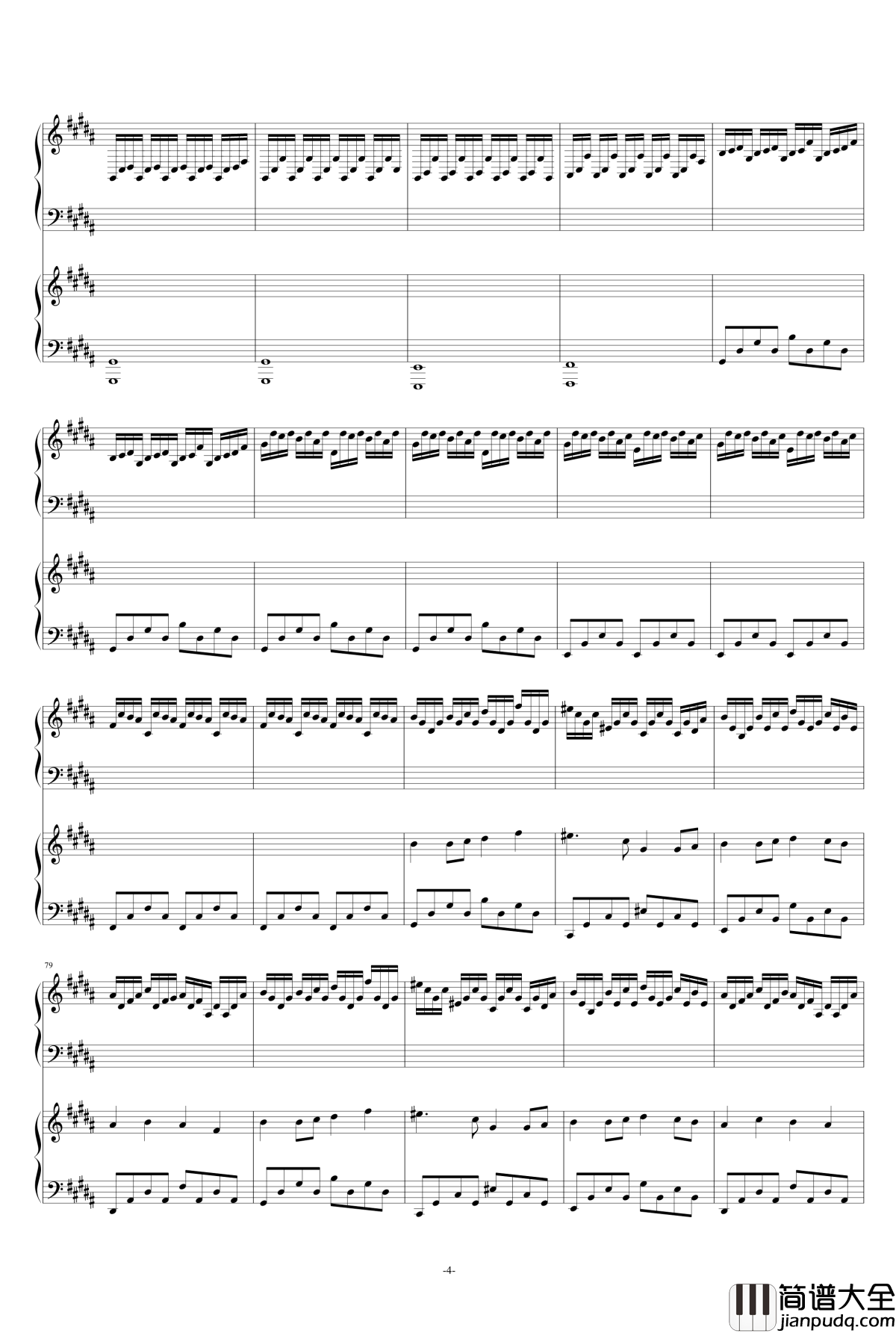 愉快の月光记忆钢琴谱_as2134