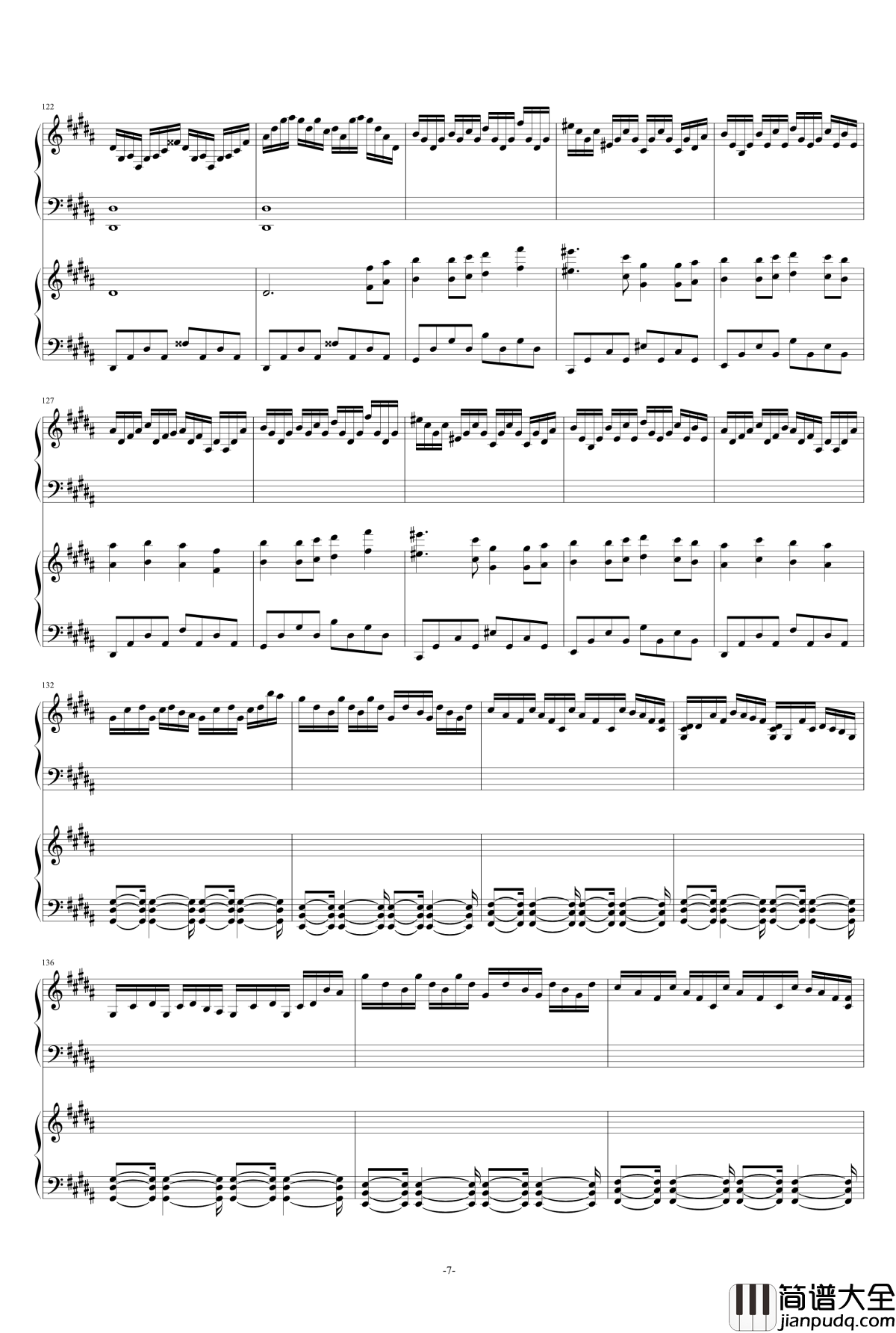 愉快の月光记忆钢琴谱_as2134