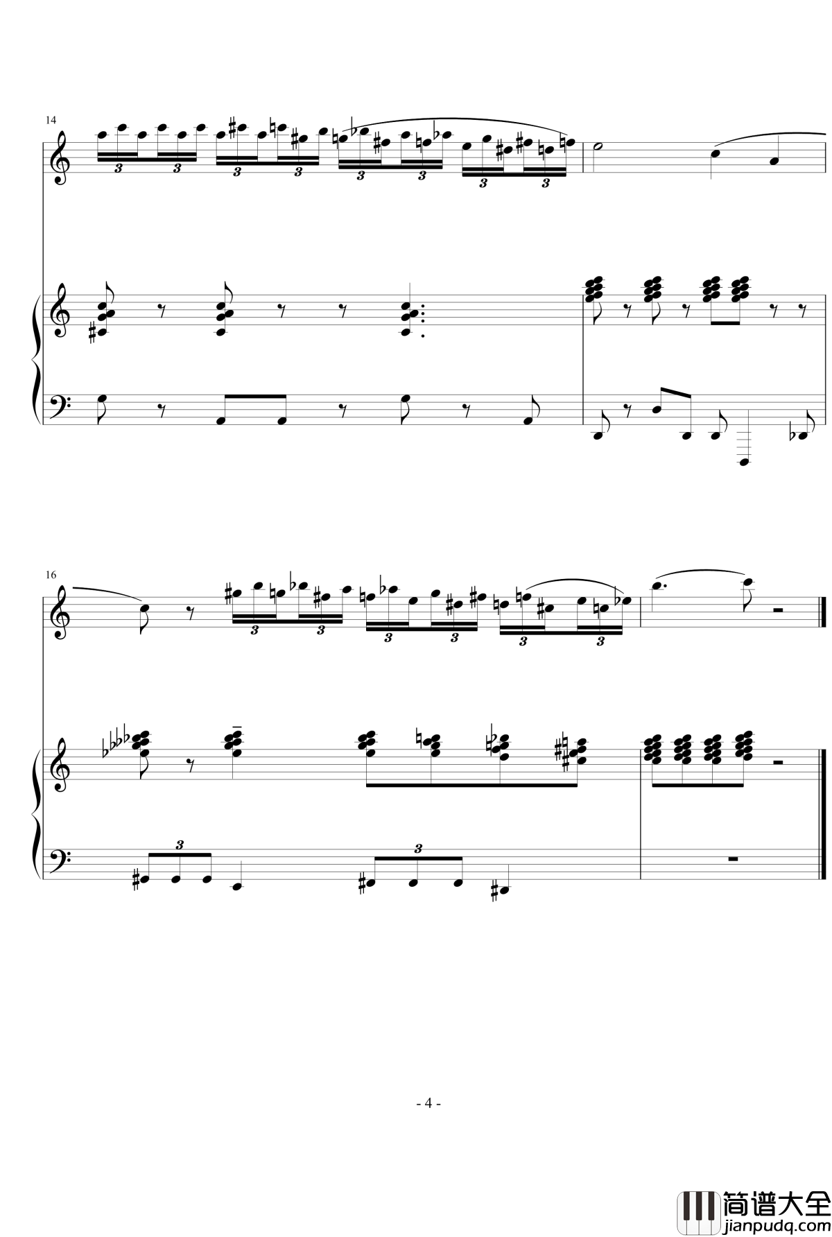 阳台上的猫钢琴谱_第二首_流行追梦人