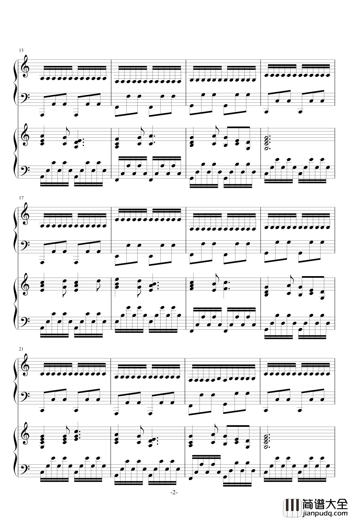 极品钢琴高手练习曲3钢琴谱_as2134