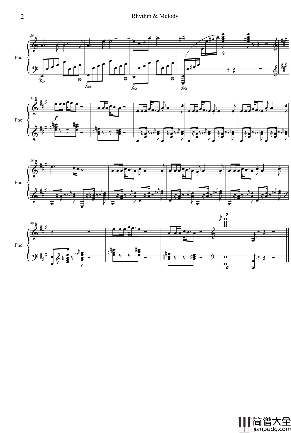 Rhythm&Melody钢琴谱_项海波
