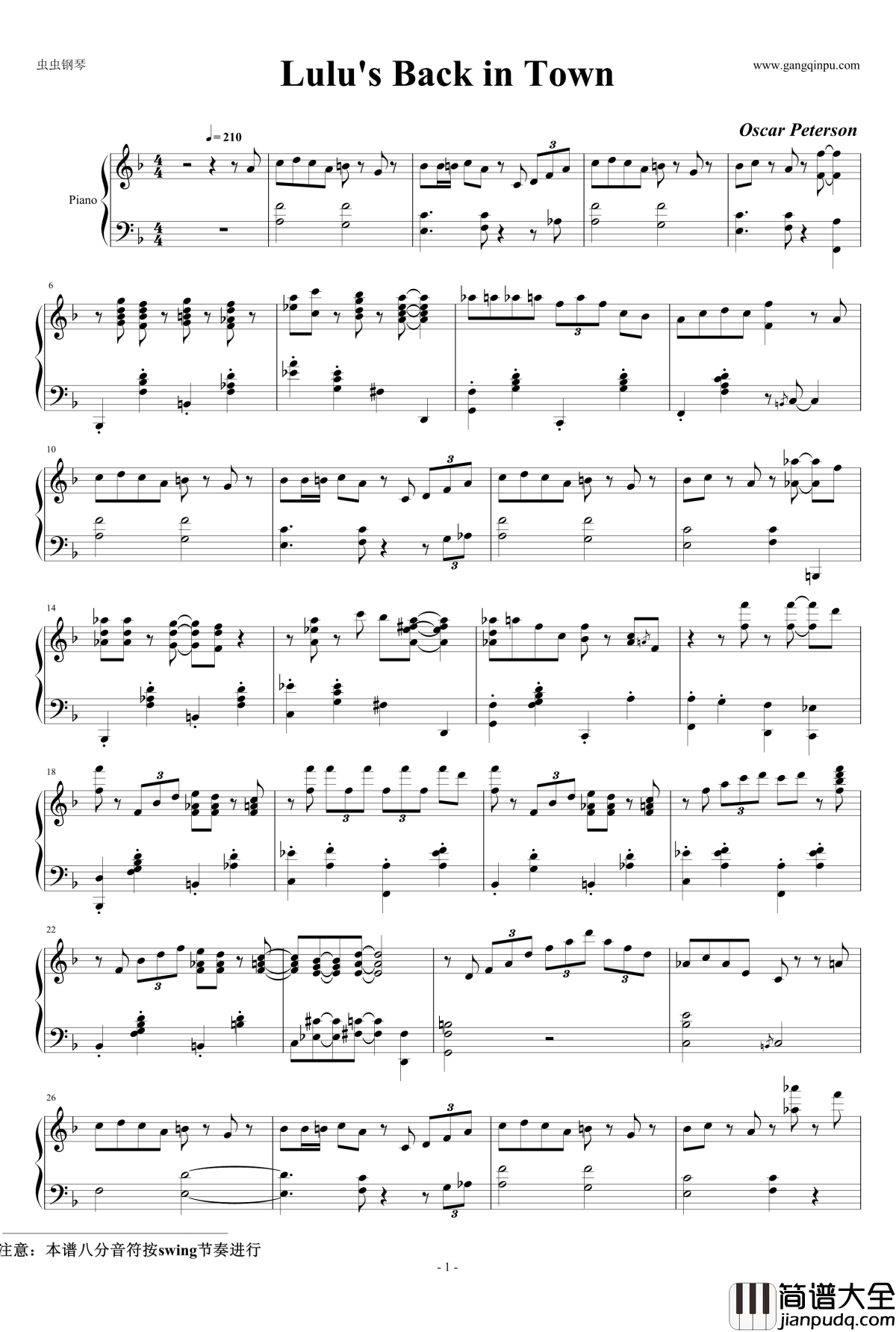 Lulu's_back_in_town钢琴谱_独奏_Oscar_Peterson