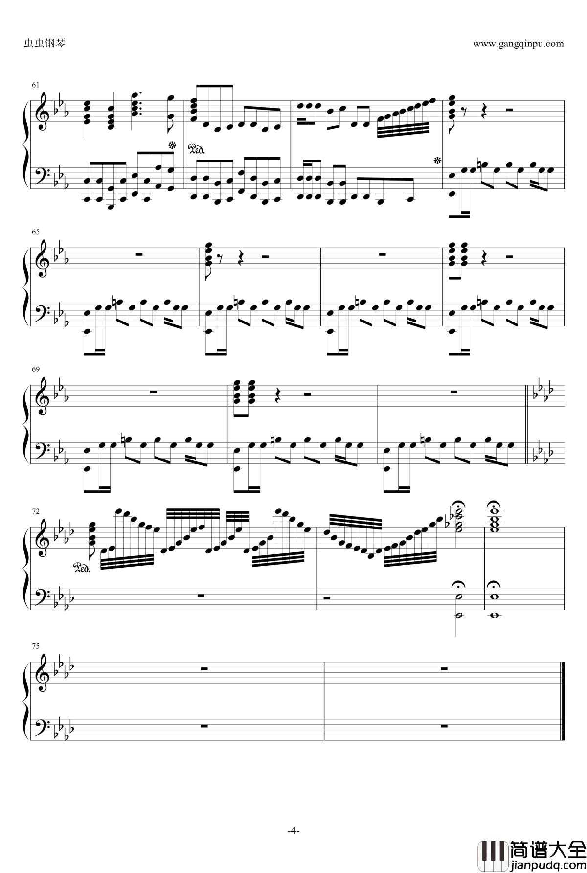 西游记序曲改编版钢琴谱_西游记