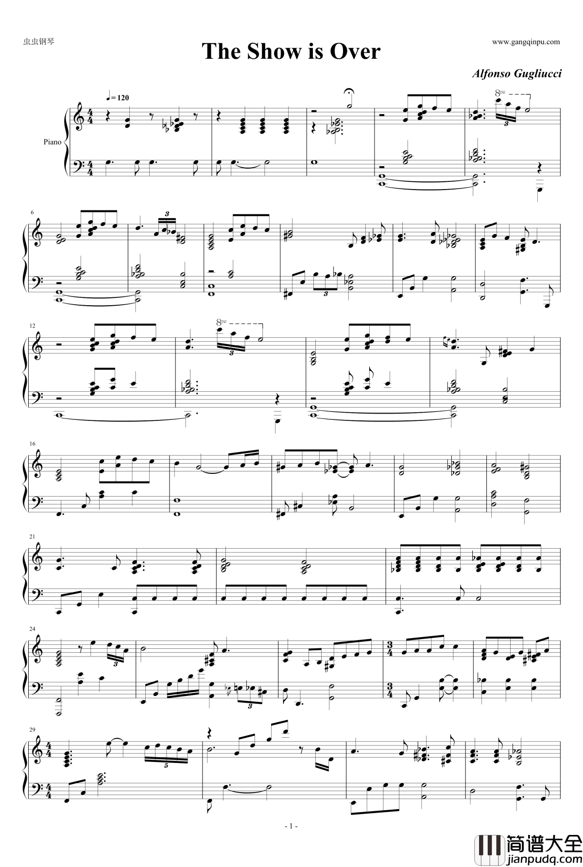Show_is_Over钢琴谱_独奏_Alfonso_Gugliucci