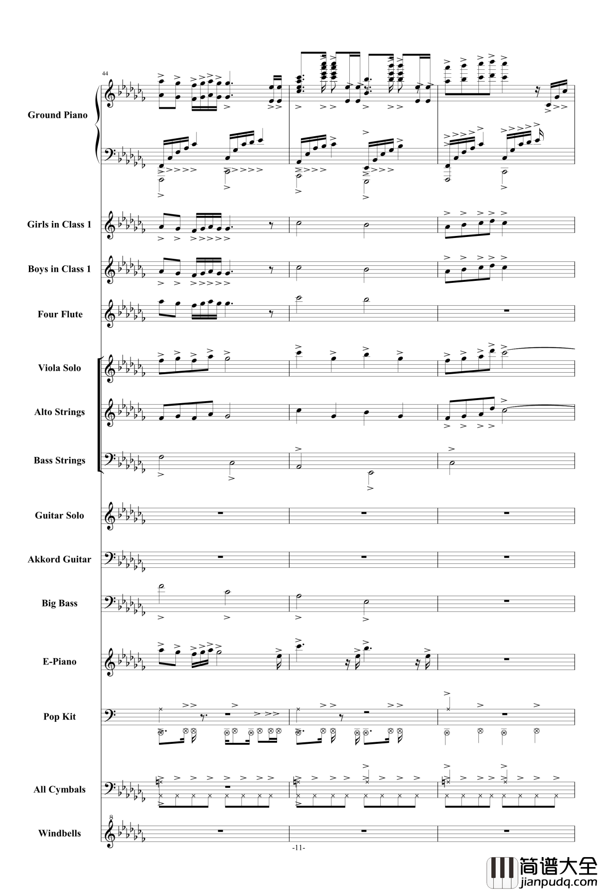 回望三年_一路有你钢琴谱_毕业季温情总谱_快乐小陆鹿