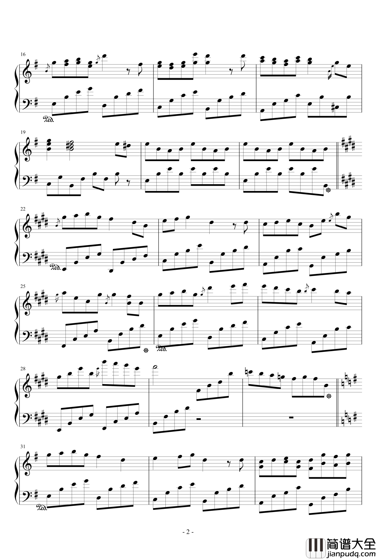 遇见你钢琴谱_ellocz