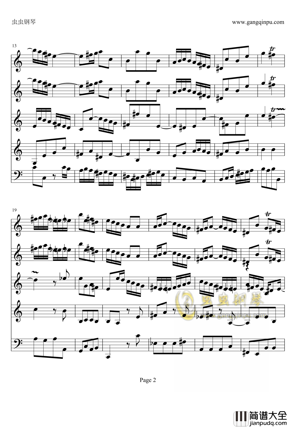 a小调小提琴协奏曲钢琴谱_巴赫_P.E.Bach