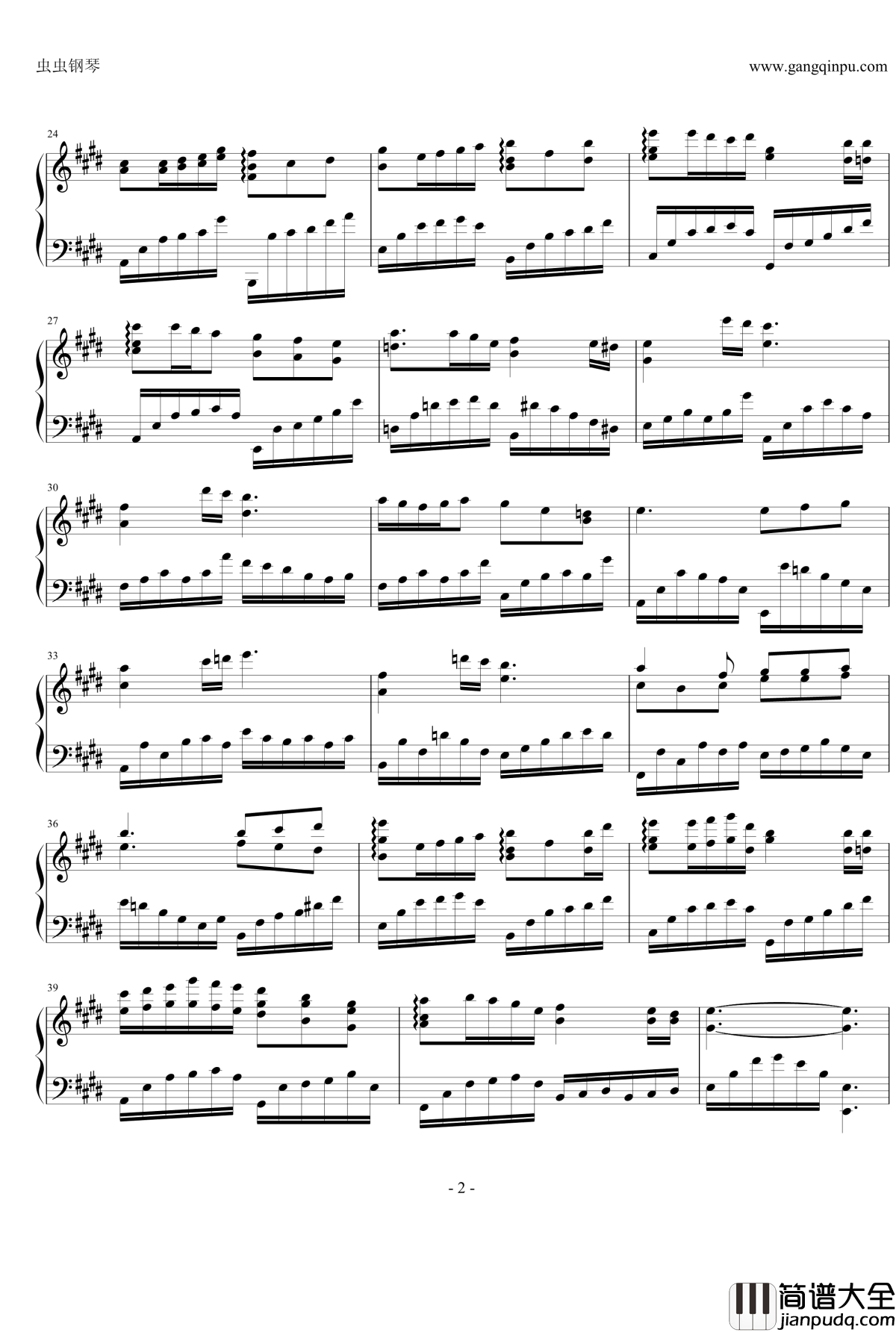 E_majors_world钢琴谱_E大调的天空