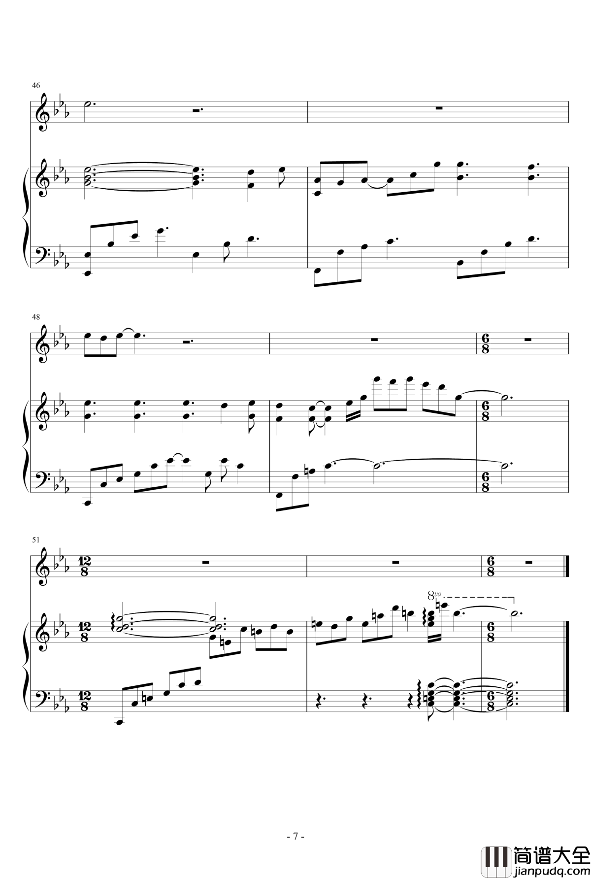 那些年钢琴谱_阚立文