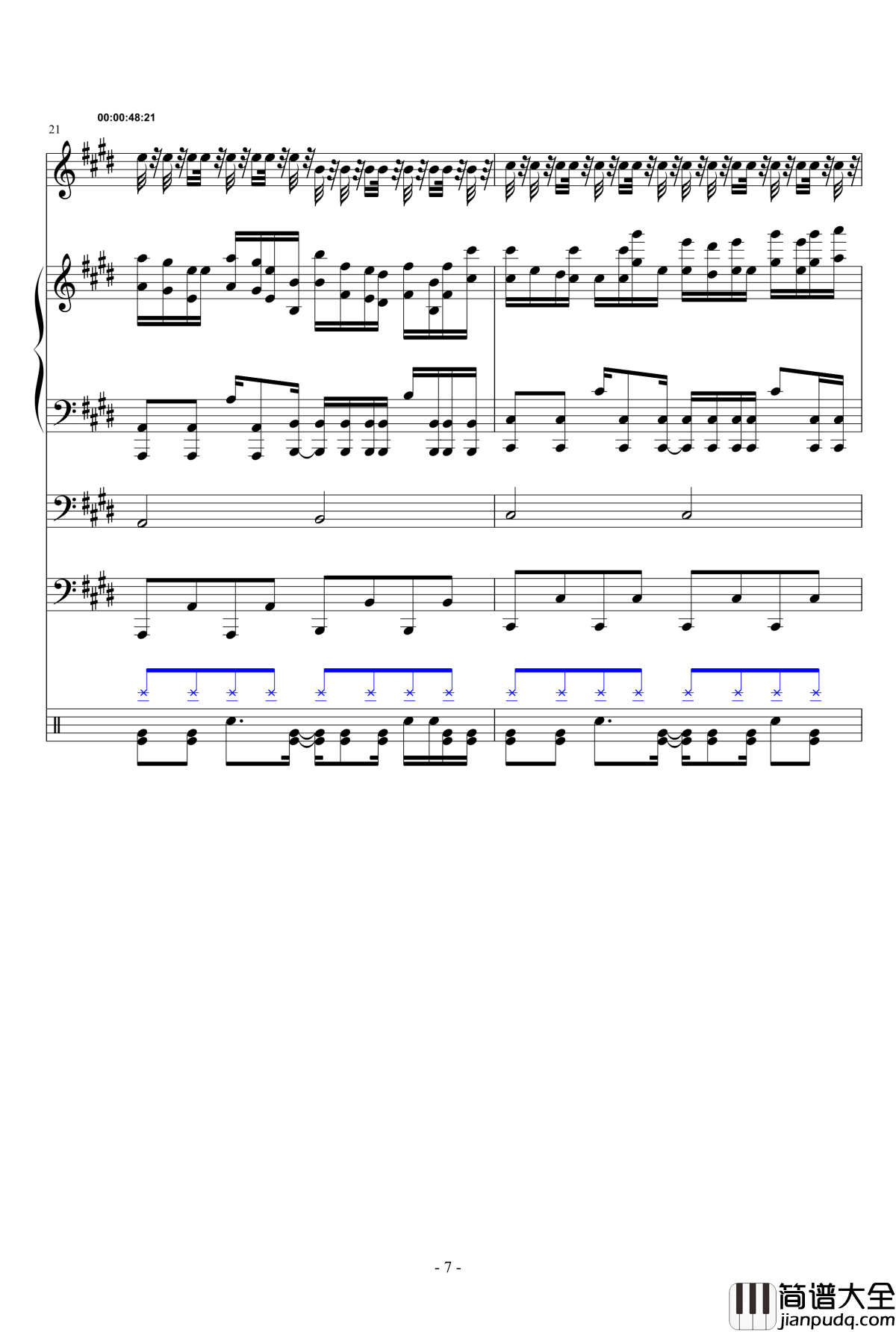 晓夜黎明钢琴谱_略燃_lcx64579