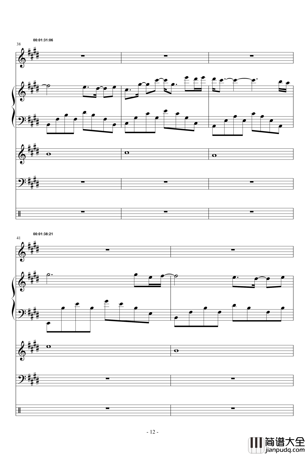 晓夜黎明钢琴谱_略燃_lcx64579