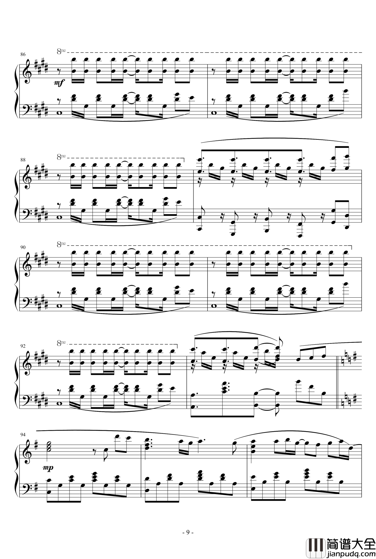 No_Game_No_Life_OP钢琴谱_完整版_游戏人生