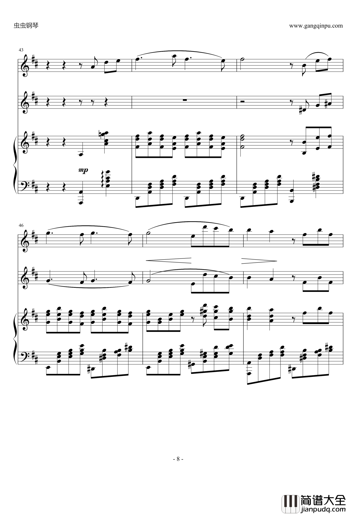 D大调钢琴三重奏第1乐章钢琴谱_nyride