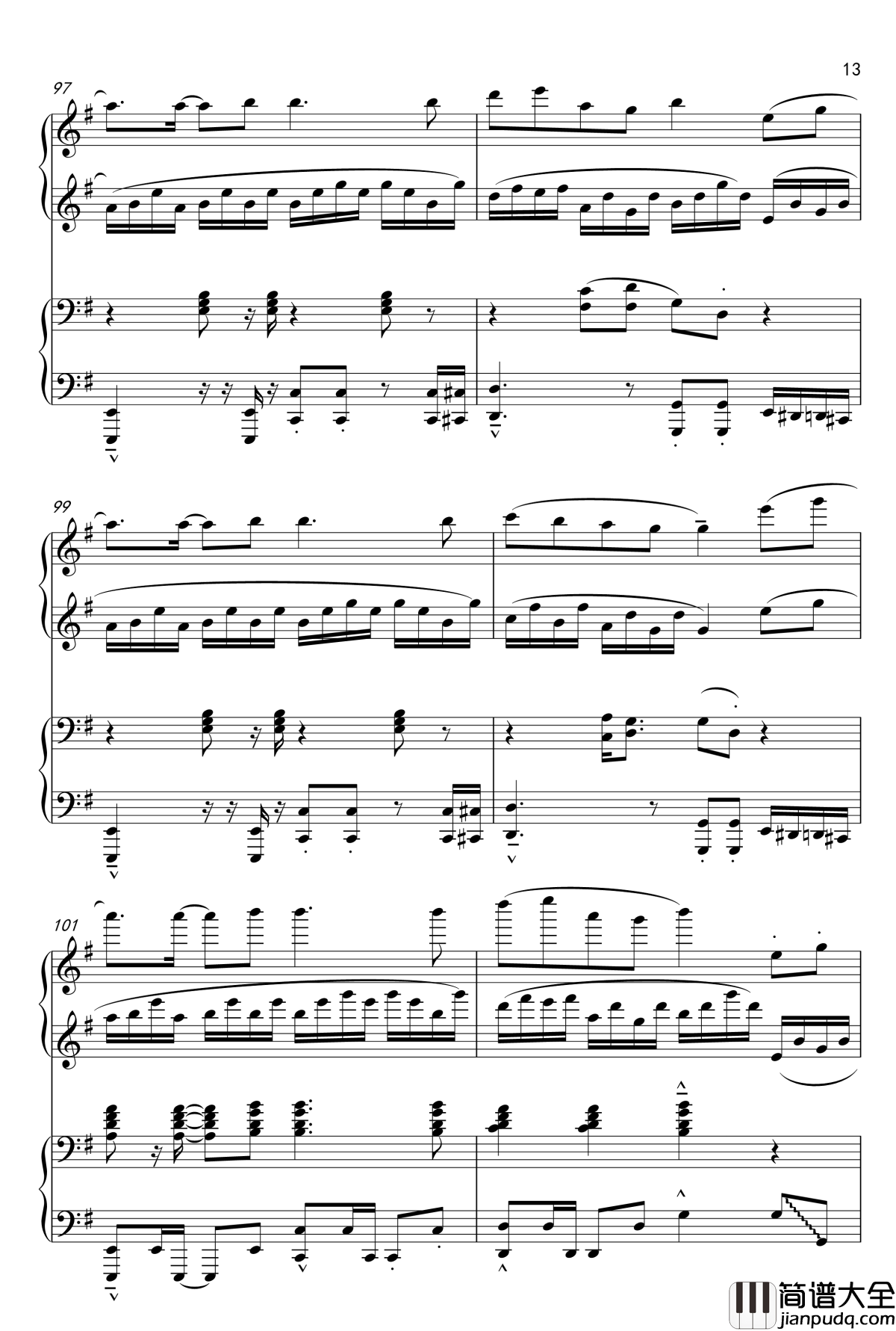 千本桜钢琴谱_Piano_Duet_by_Richam.Yin_初音未来