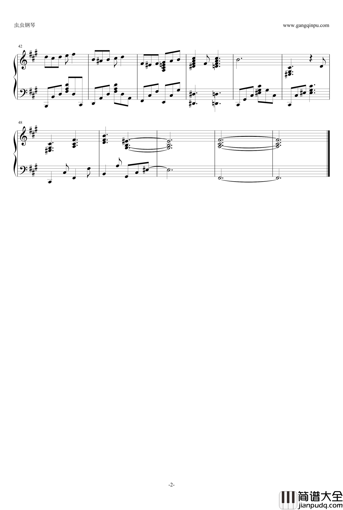 告别娑婆钢琴谱_陈奕迅