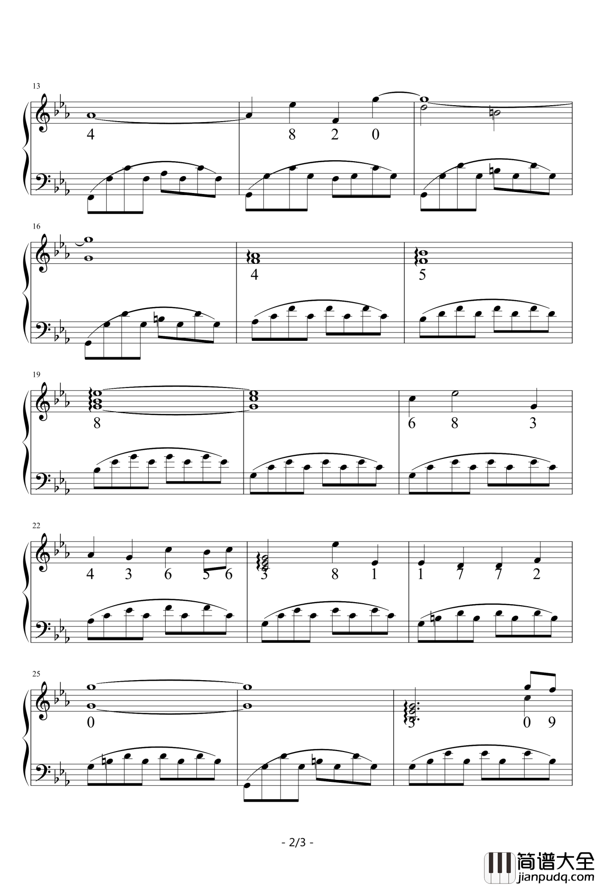 数字音符钢琴谱_知道45__y