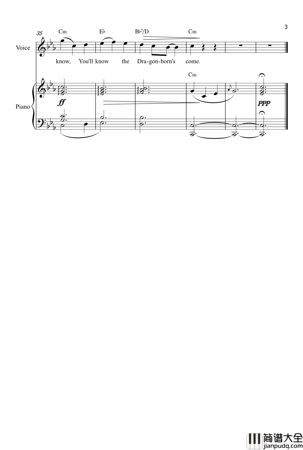 The_Dragonborn_Comes钢琴谱_作废_上古卷轴_老滚5