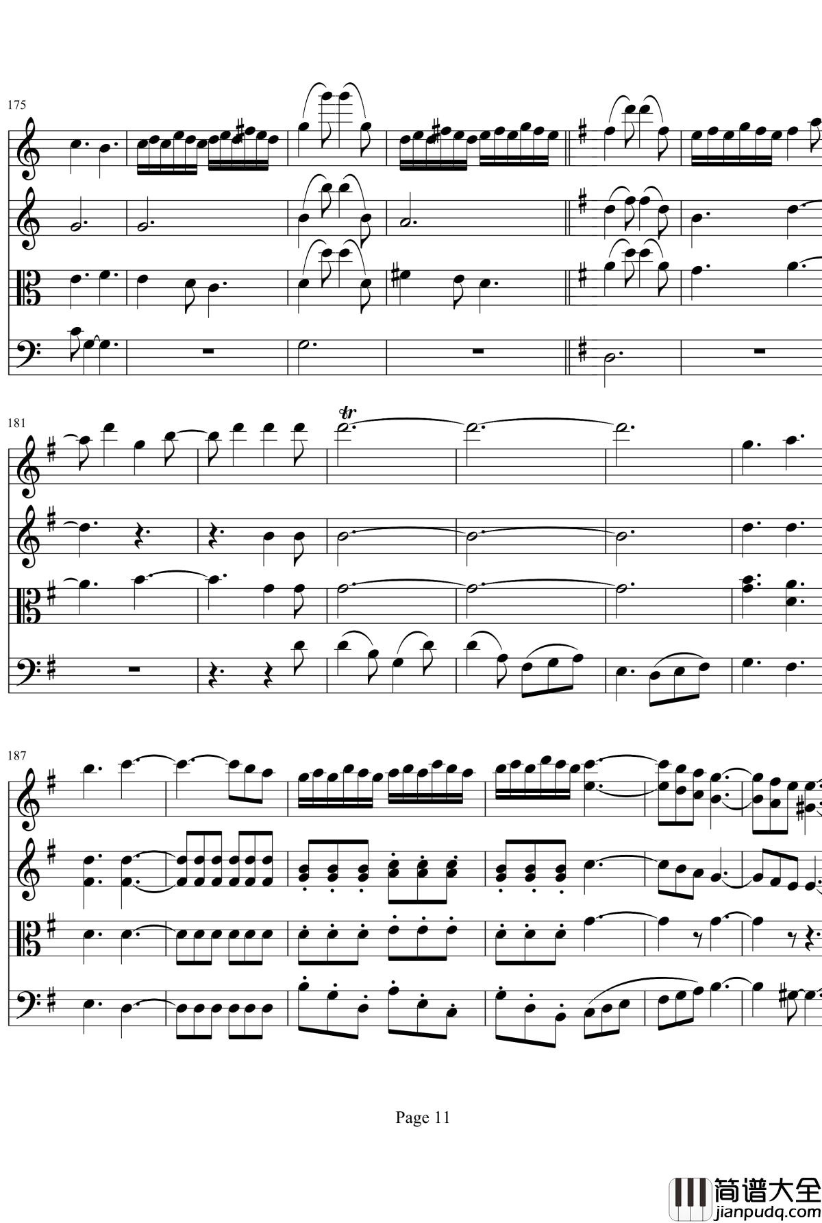 弦乐四重奏No1第一乐章钢琴谱_项道荣