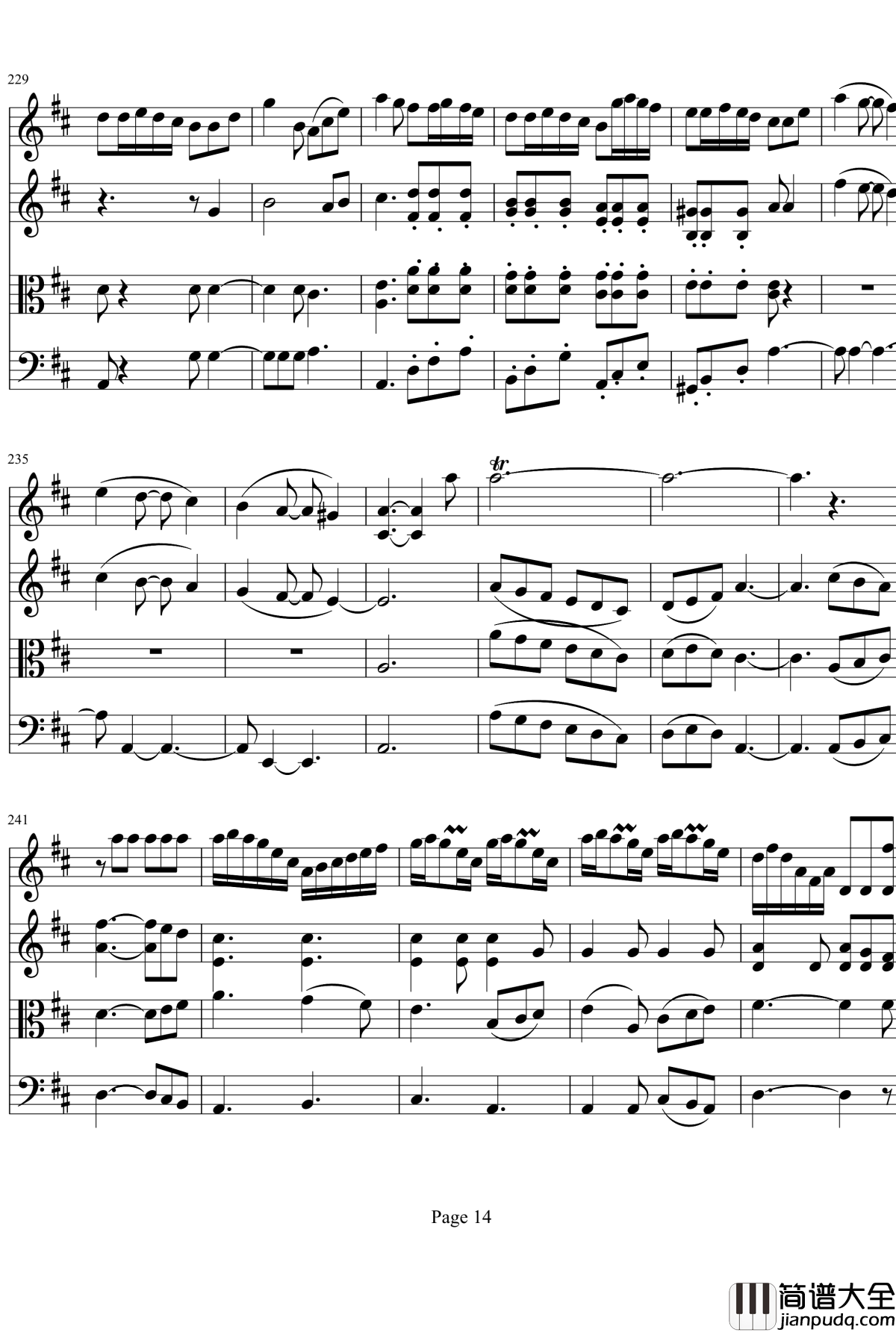 弦乐四重奏No1第一乐章钢琴谱_项道荣