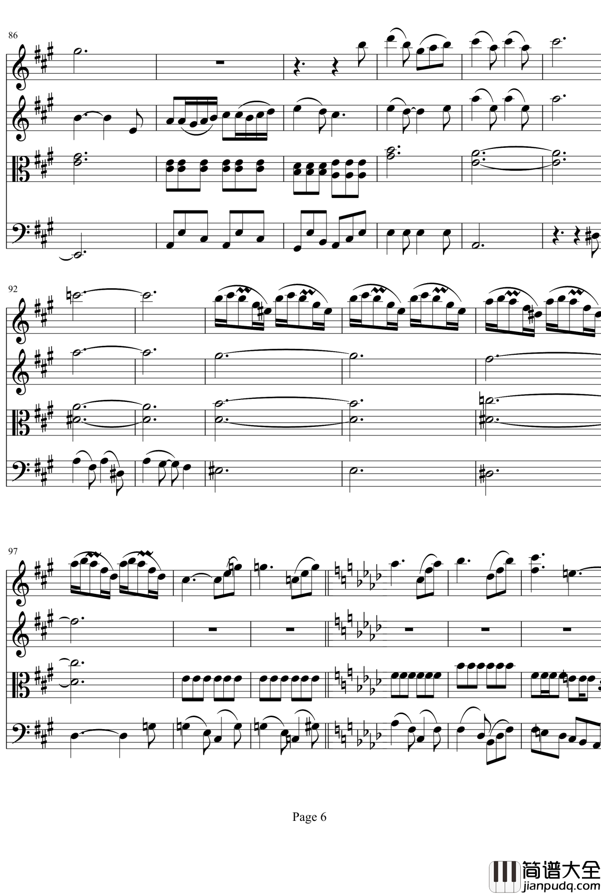 弦乐四重奏No1第一乐章钢琴谱_项道荣