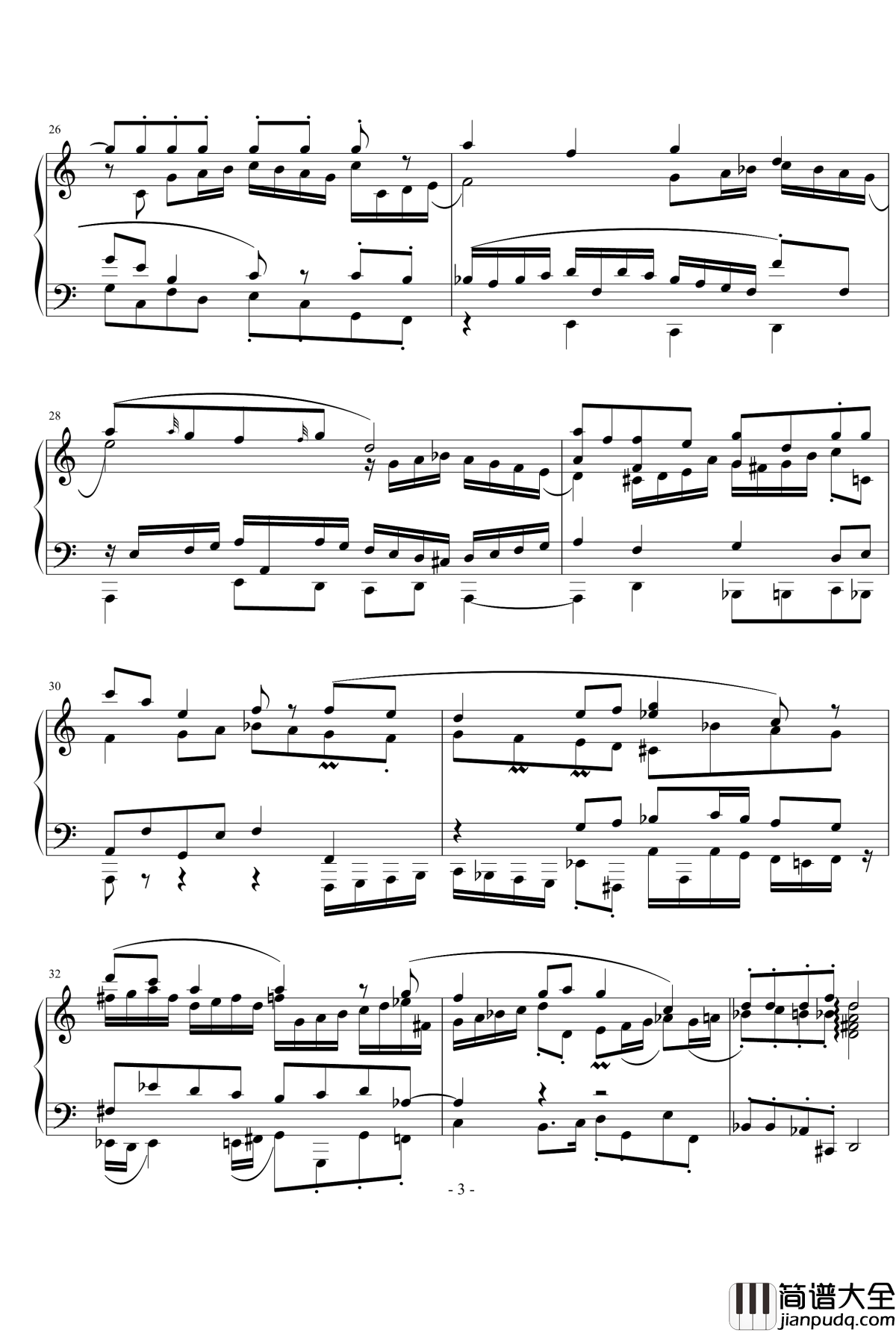 小苹果钢琴谱_自由赋格_流行追梦人